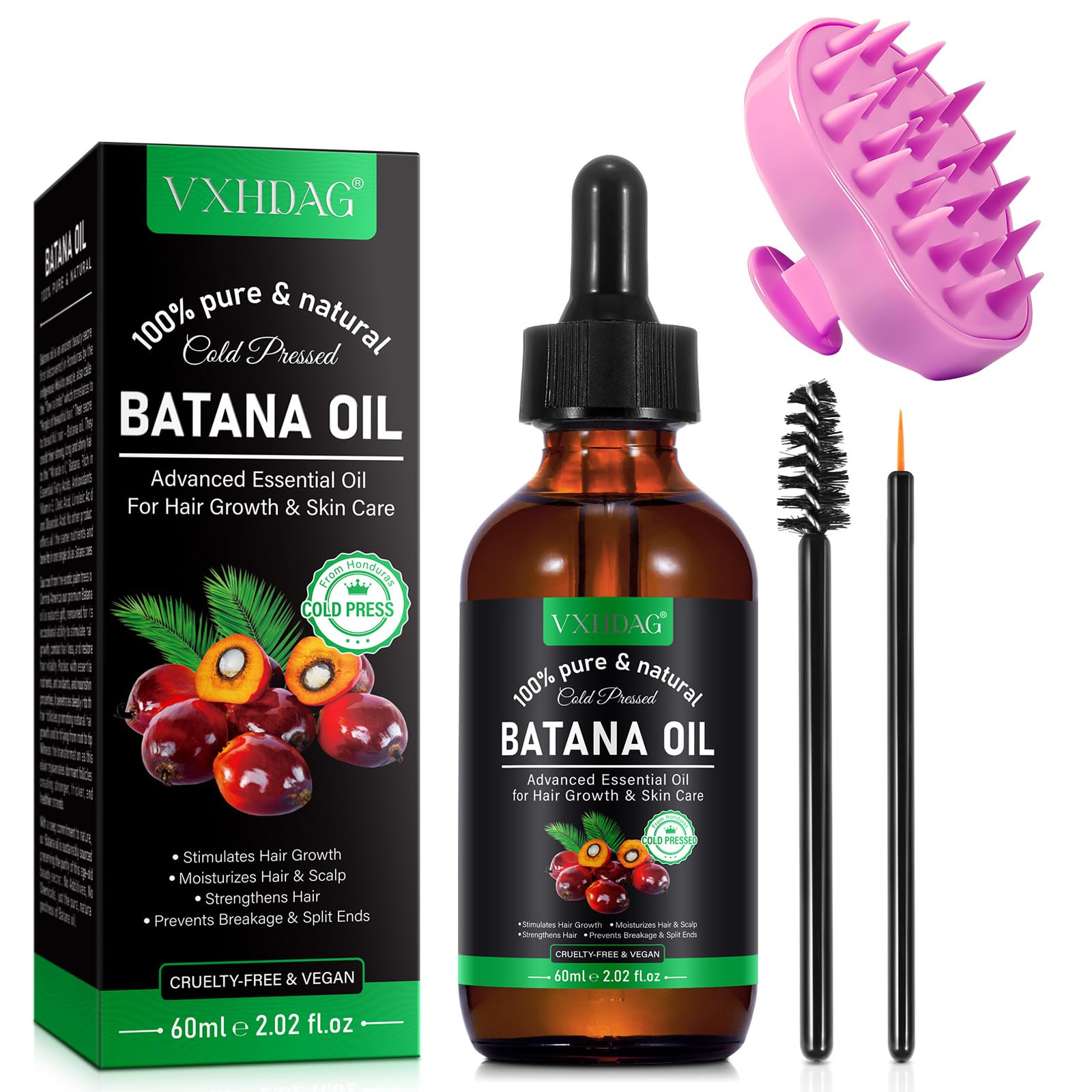 VXHDAG Batana huile – bouteille prête, soin naturel pour cheveux et peau.