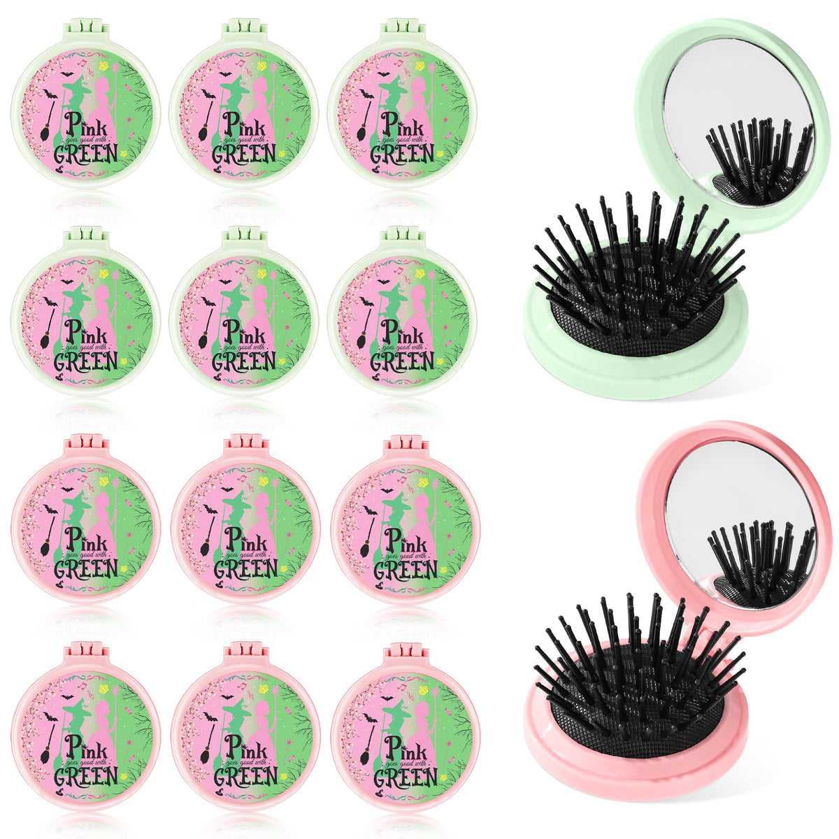 Brosse-cheveux sorcière et princesse Vynium, pack 12, idéal pour cadeaux et fêtes.