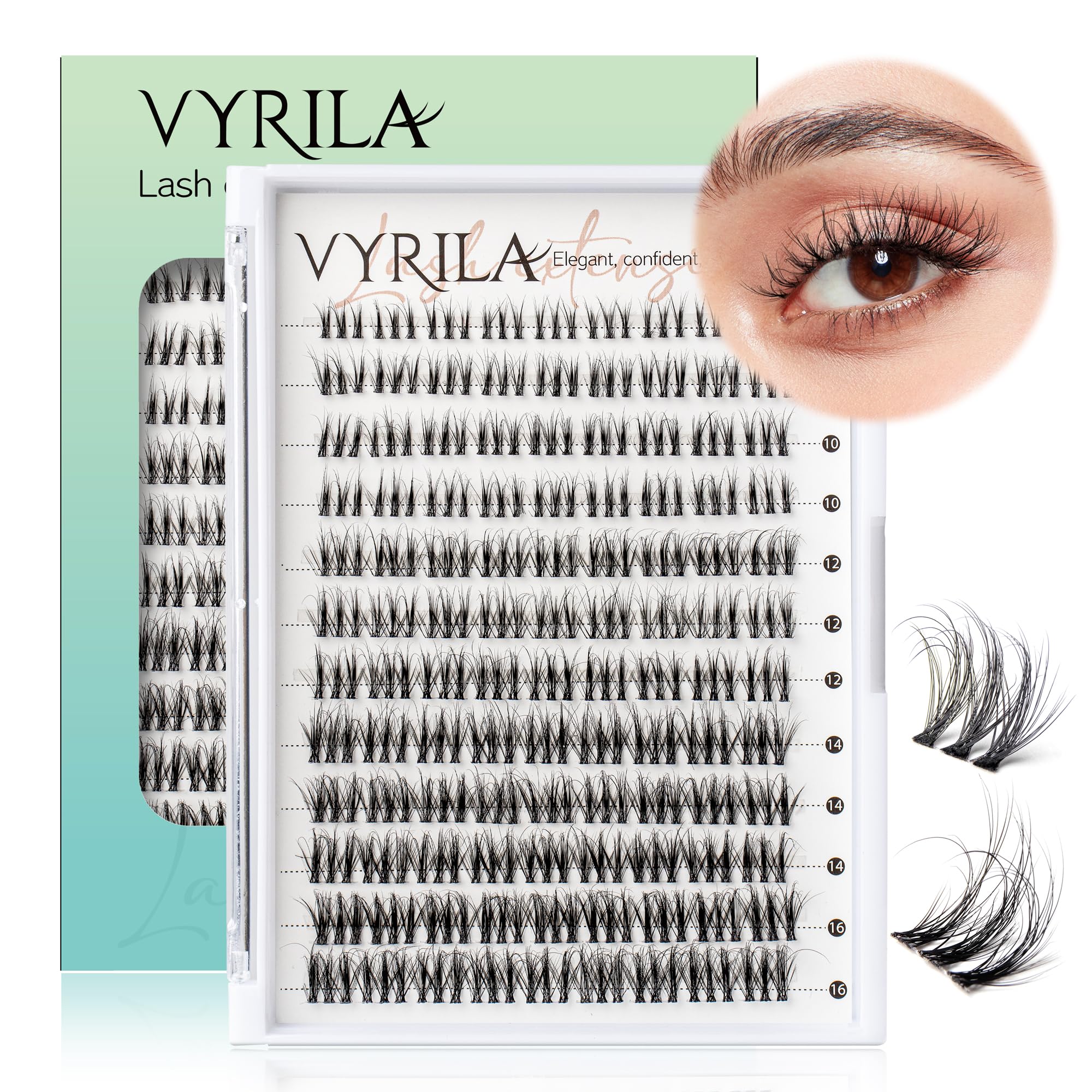 Groupe de cils VYRILA 0,05 mm en soie PBT, effet volumineux naturel