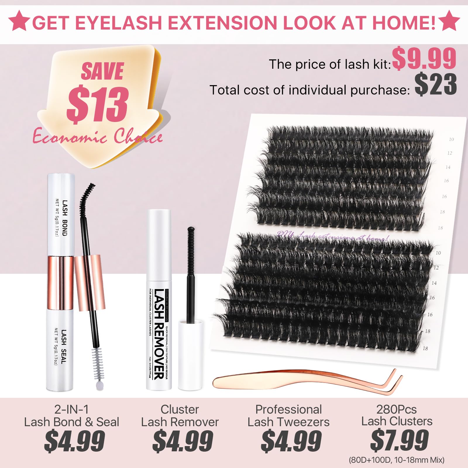 Extensions de cils en volume 80D-100D Vznffur pour un regard dense.