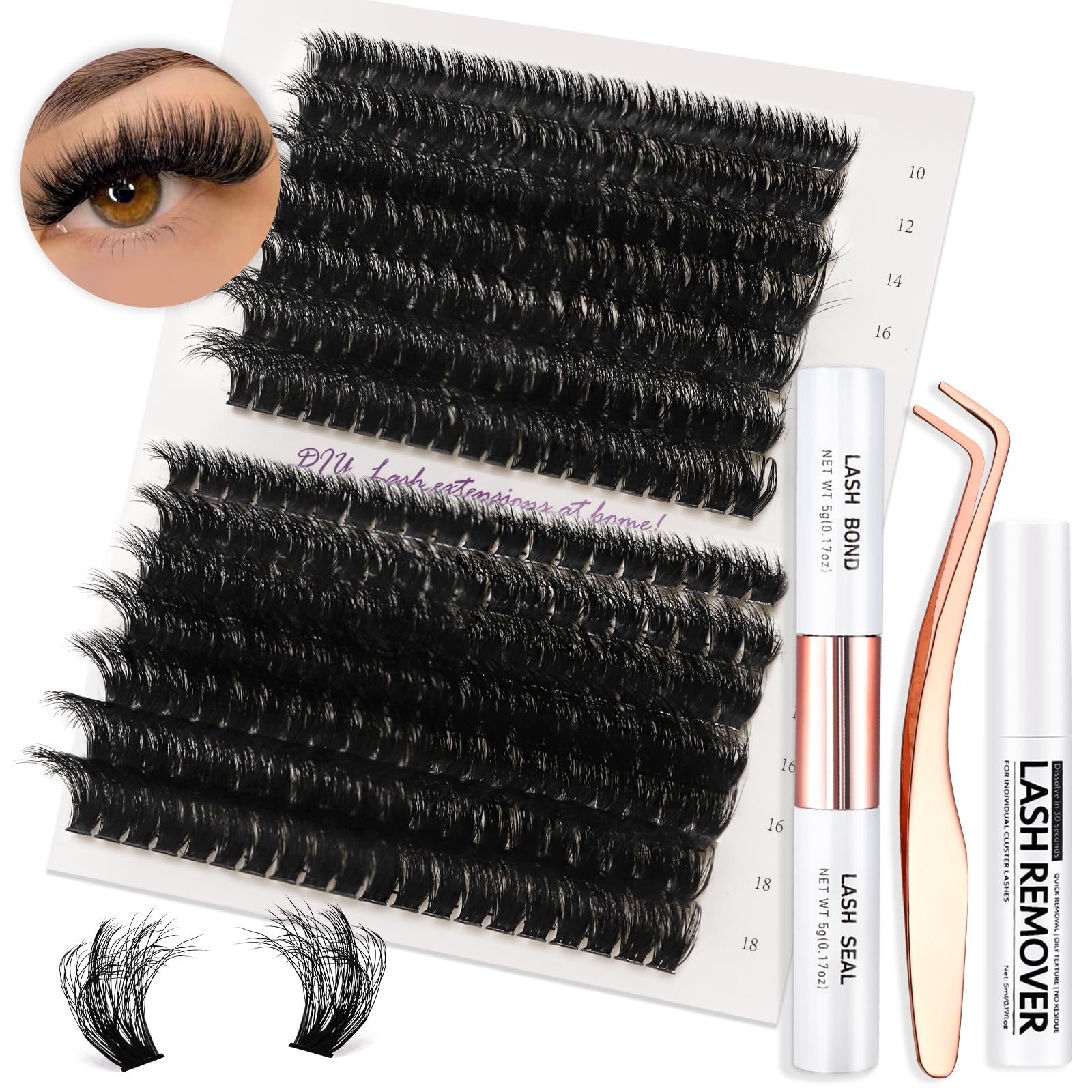 Kit Vznffur extensions cils fluffy 280 pièces pour un volume impressionnant.
