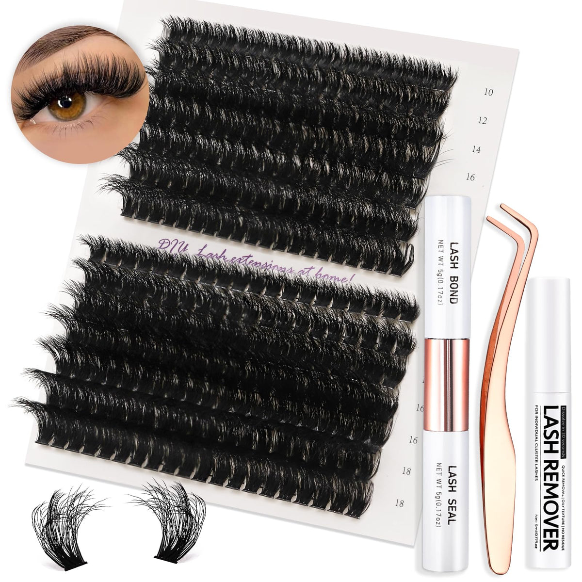Kit Vznffur extensions cils fluffy 280 pièces pour un volume impressionnant.