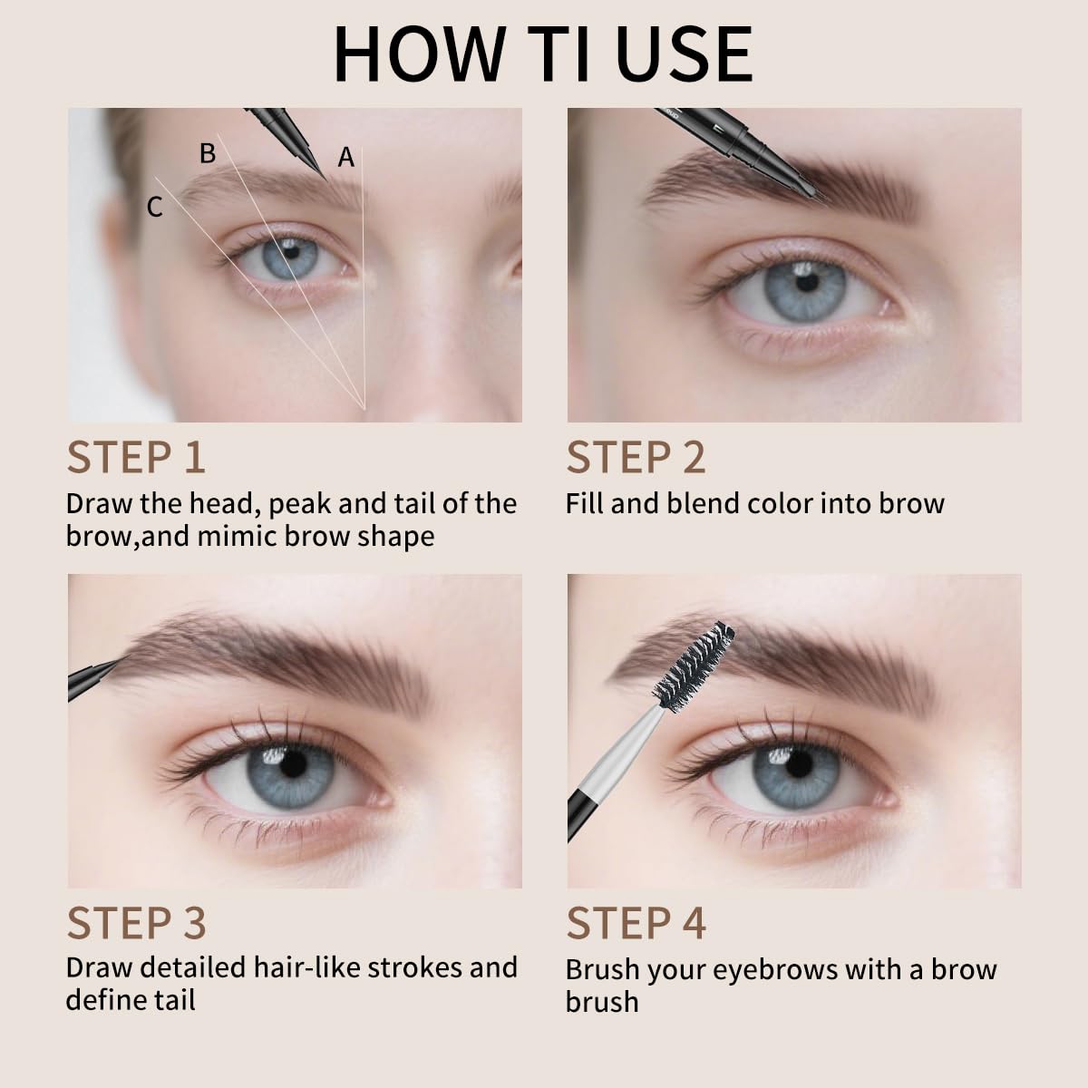 Solution 2-en-1 pour dessiner et définir les sourcils.
