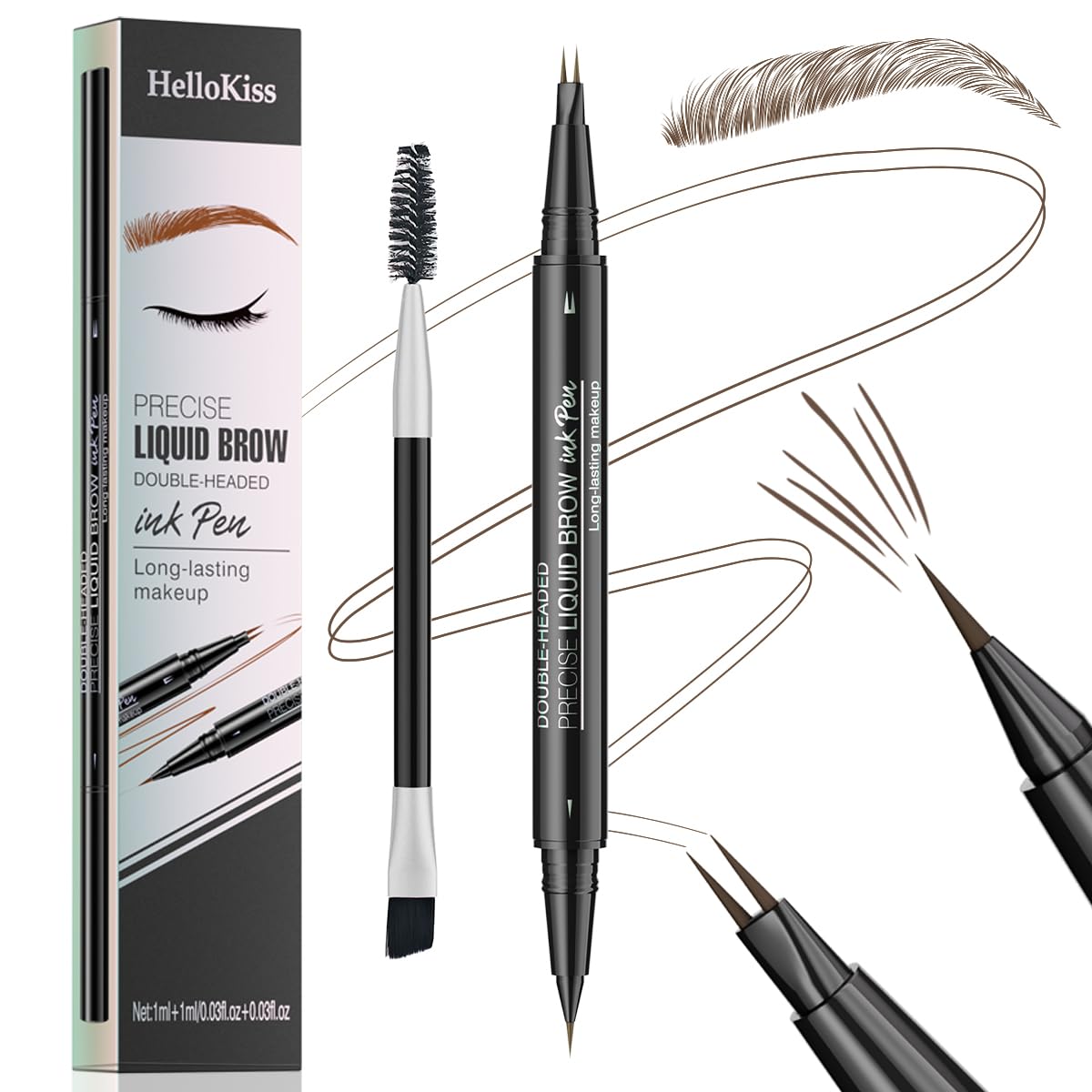 Crayon sourcils microblading 2 en 1 de W3W pour des traits naturels et durables.