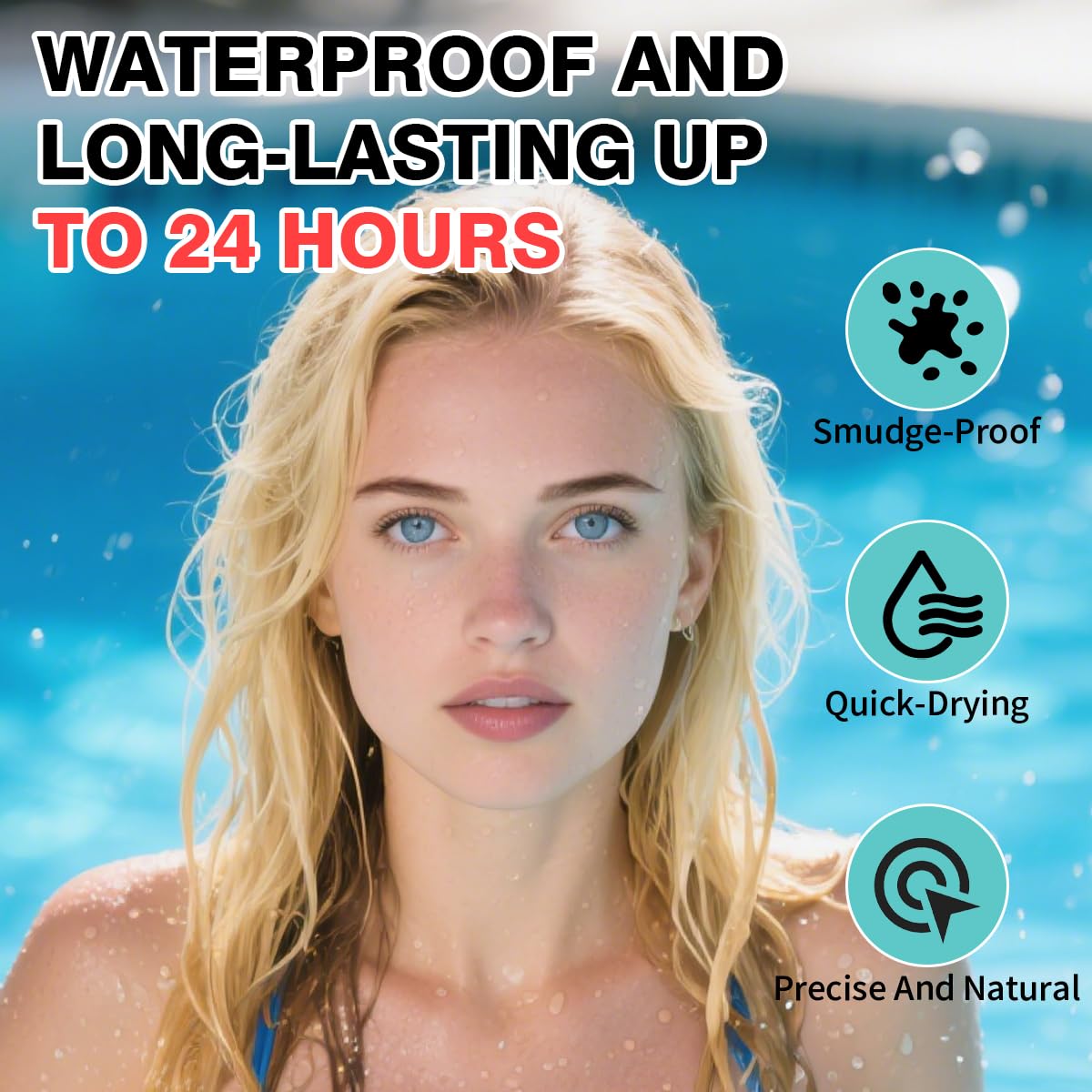 Formule waterproof et longue tenue pour toute la journée.
