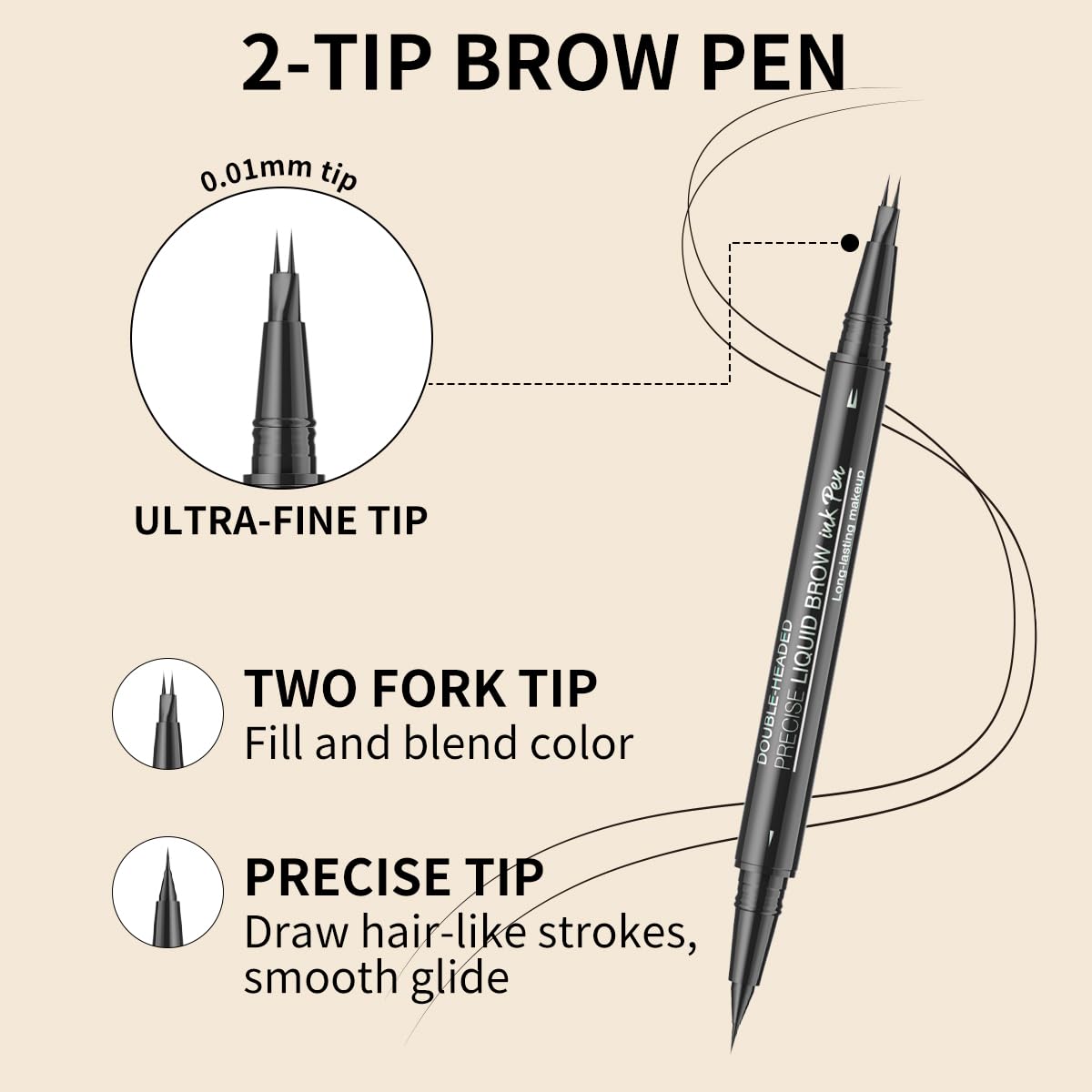 Tête pointue du crayon W3W pour tracer des poils réalistes avec précision.