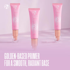 W7 – application du primer pour une peau lisse et prête.