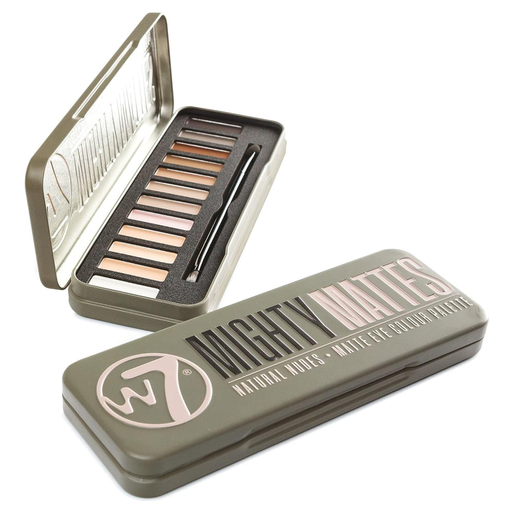 W7 Mighty Matte Yeux 12 teintes nude, compatible avec tous types de peau.