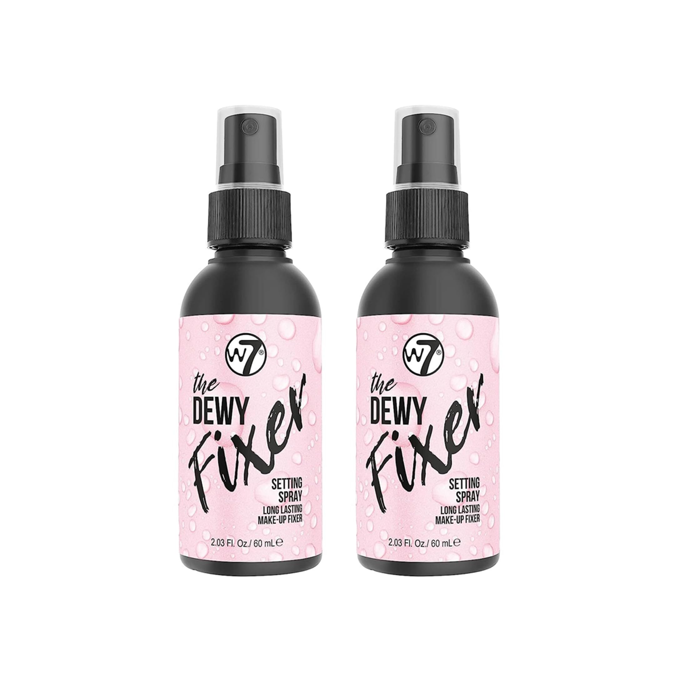 W7 The Fixer – bouteille spray maquillage, fini lumineux et durable.