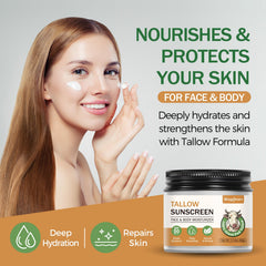 Wagomars Écran Solaire Tallow application douce : soin hydratant sans résidu blanc.