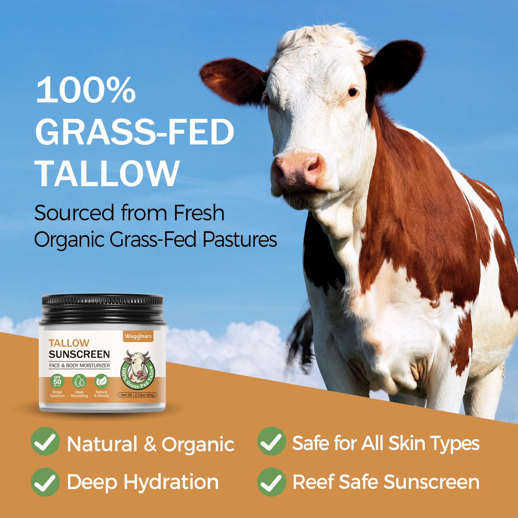 Wagomars Écran Solaire Tallow utilisation plein air : idéal pour activités extérieures.