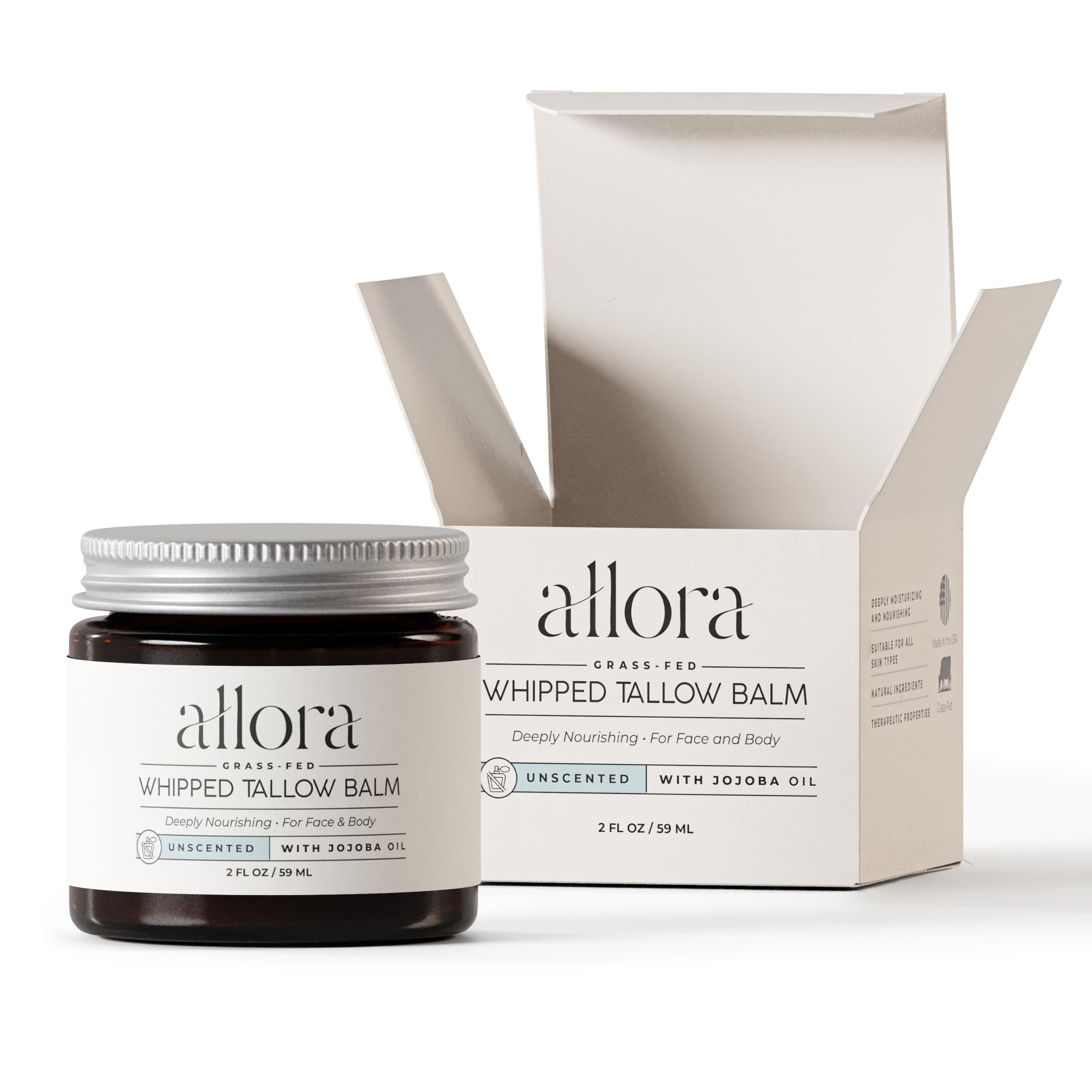 Texture veloute Allora au suif de boeuf, hydratation rapide et durable