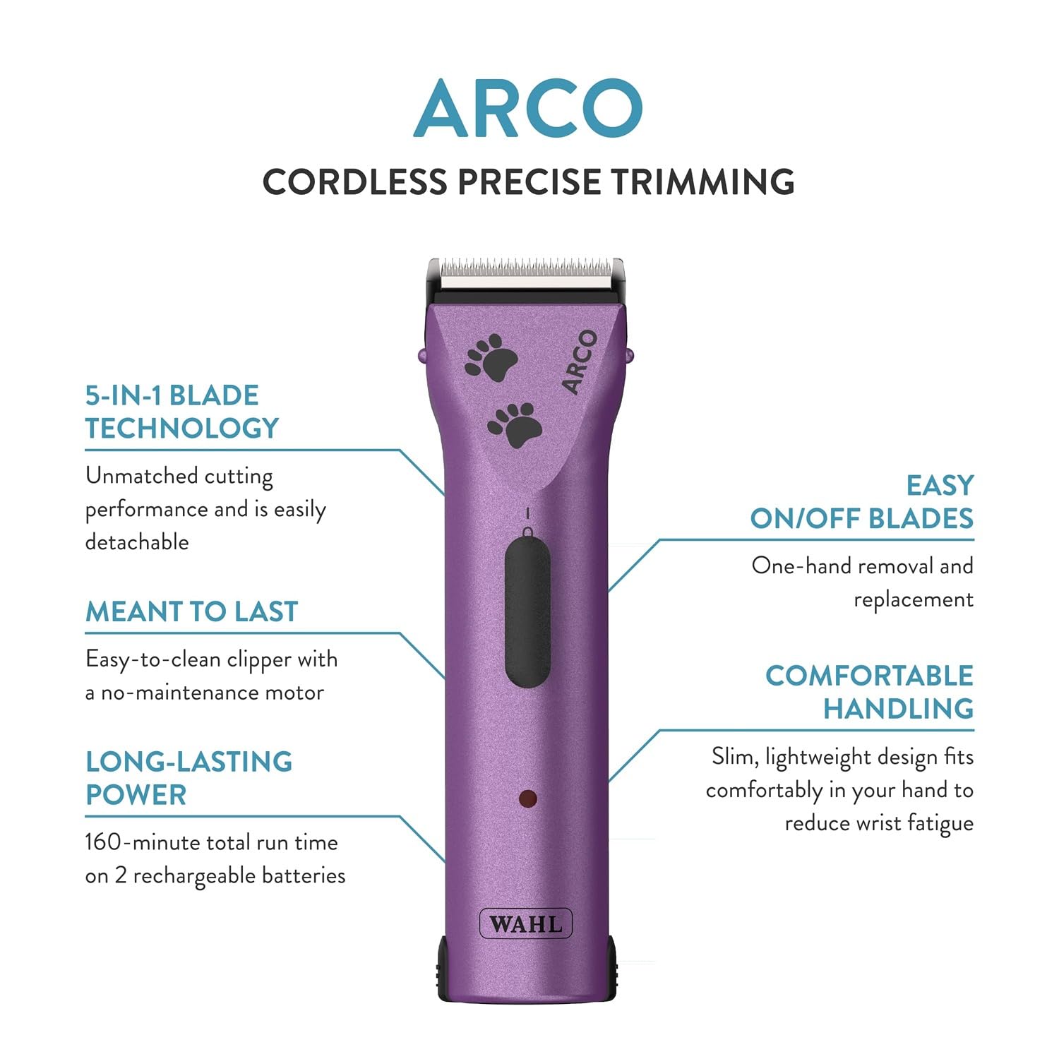 Lame fine 5-en-1 pour Wahl Arco avec multiples longueurs de coupe.