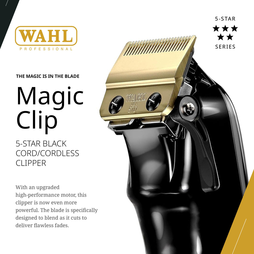 Wahl Professional 5 Star Magic Clip utilisation filaire ou sans fil pour plus de flexibilité