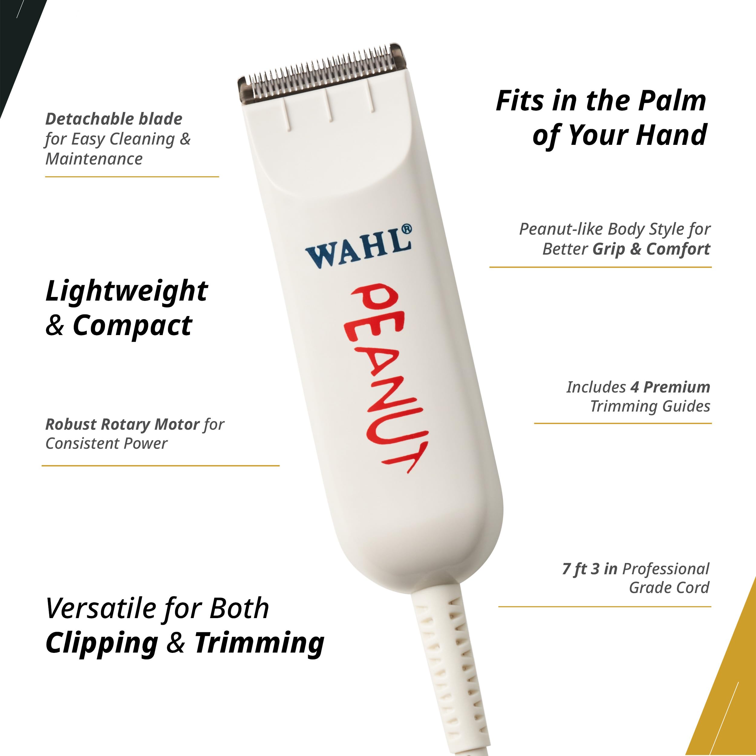 Wahl Professional Classic Peanut Tondeuse — lame détachable pour nettoyage facile