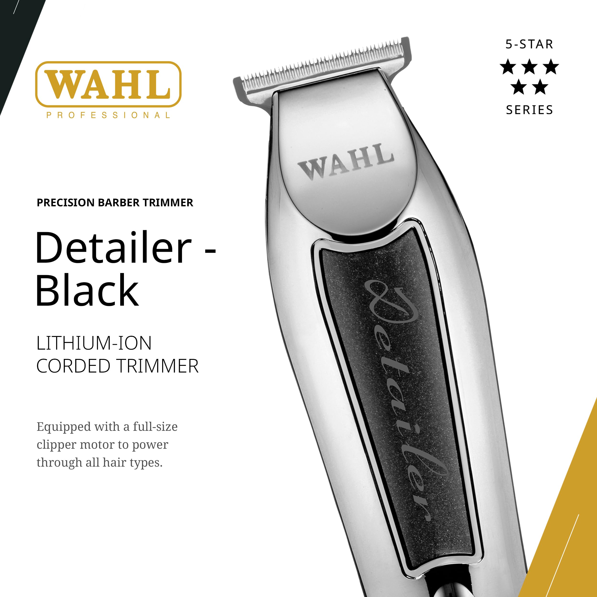 Wahl Detailer Trimmer en action dessinant et traçant des motifs.