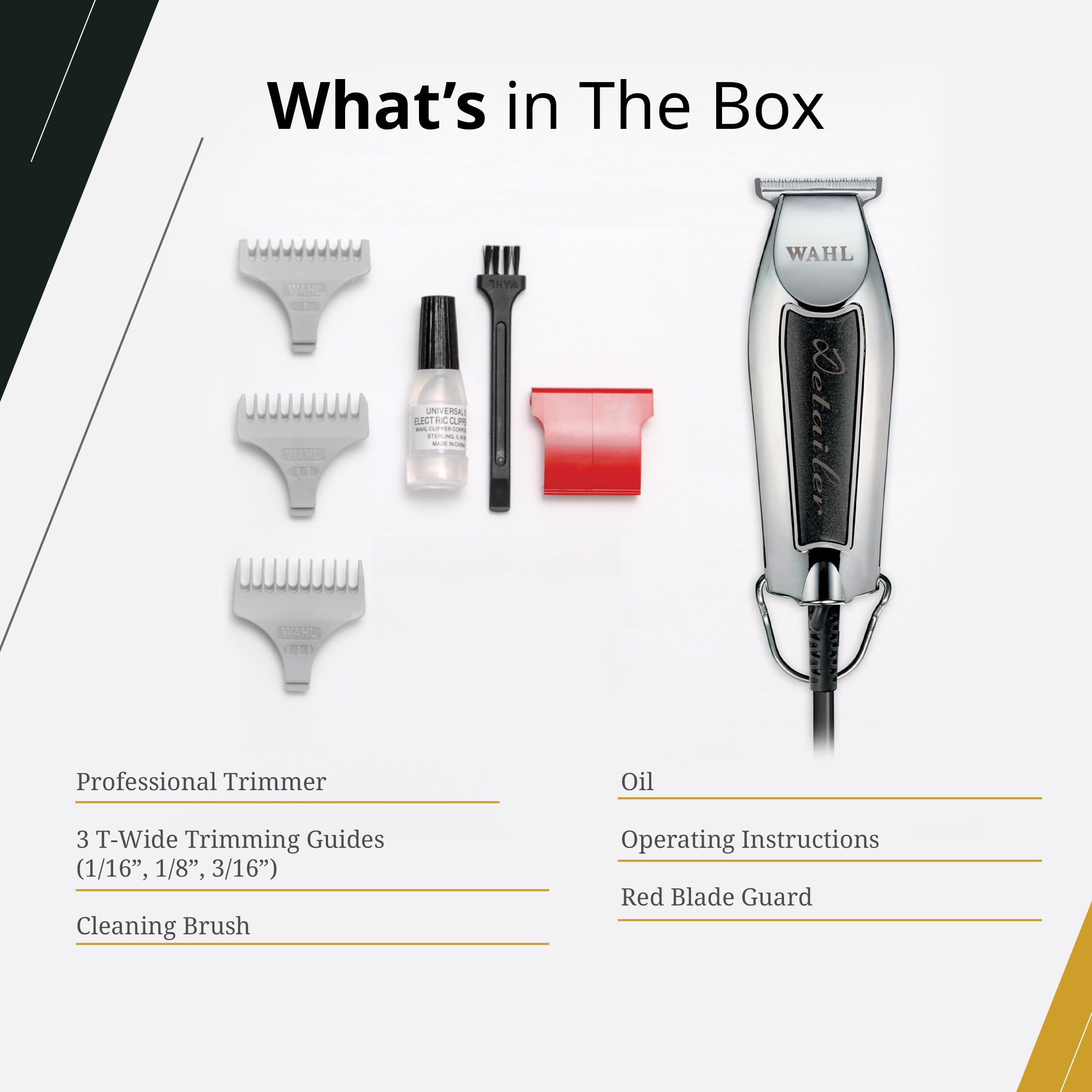 Wahl Detailer Trimmer kit complet avec guides et accessoires.