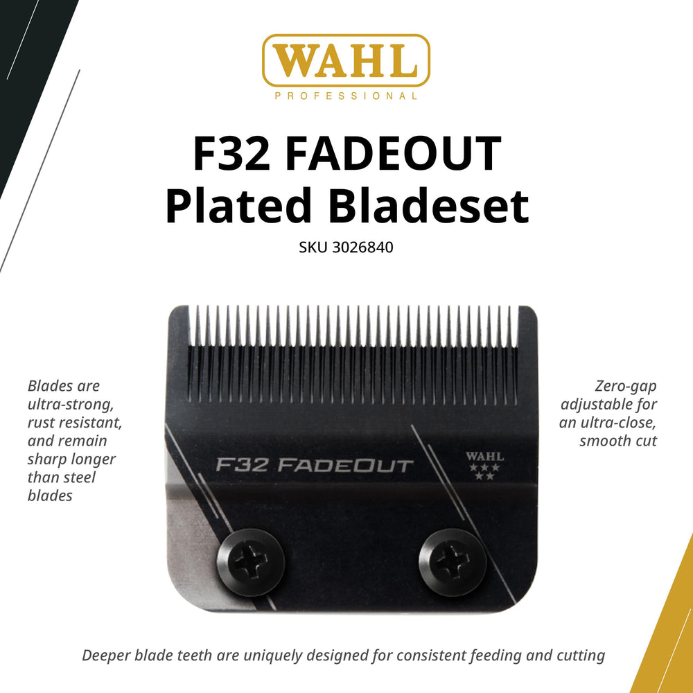Wahl F32 FADEOUT, ajustement zéro-espace pour fades nets.