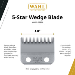 Lame en coin Wahl Professional s’installe rapidement sur la tondeuse.