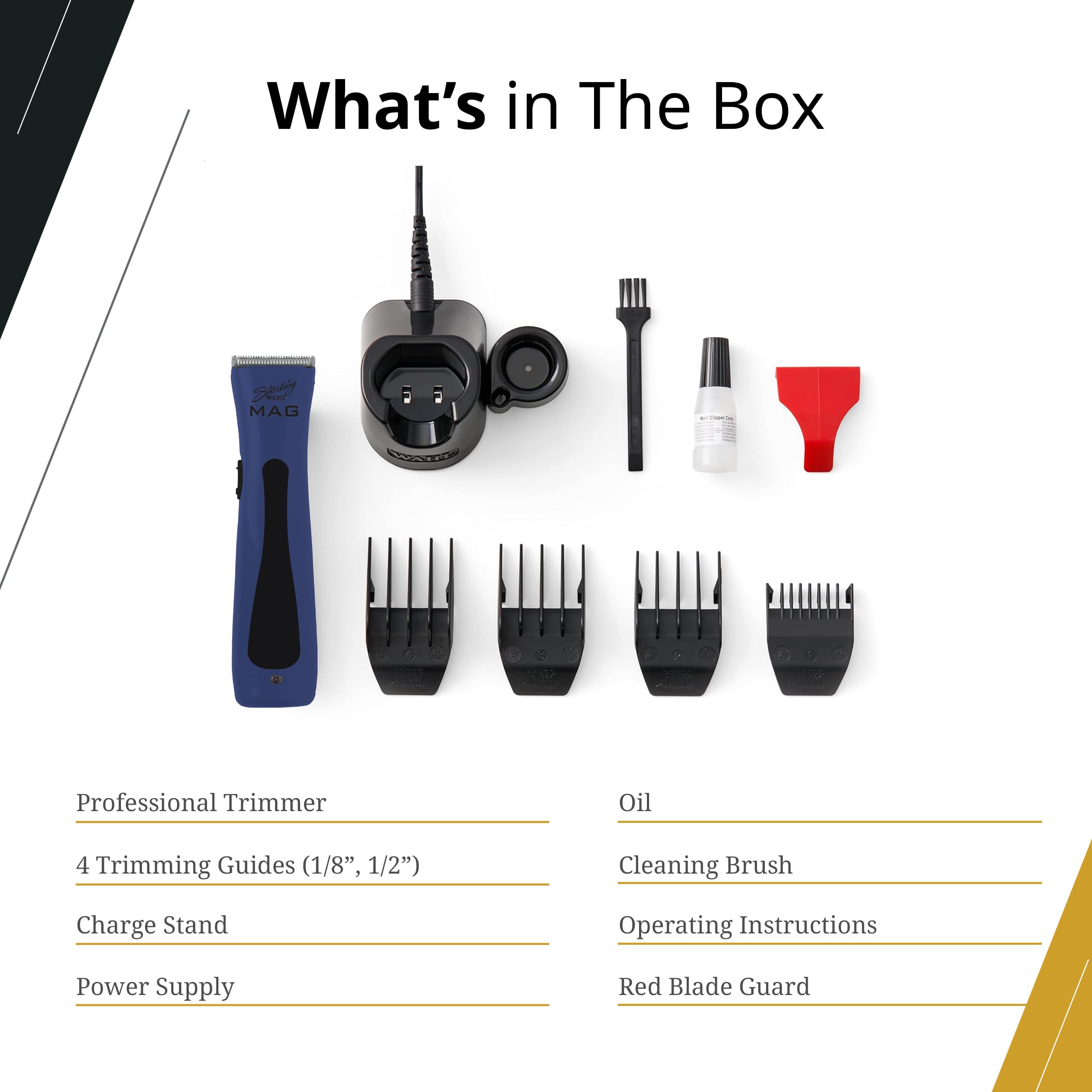 Wahl Professional Sterling Mag Trimmer, couleur bleu minuit pour une allure professionnelle