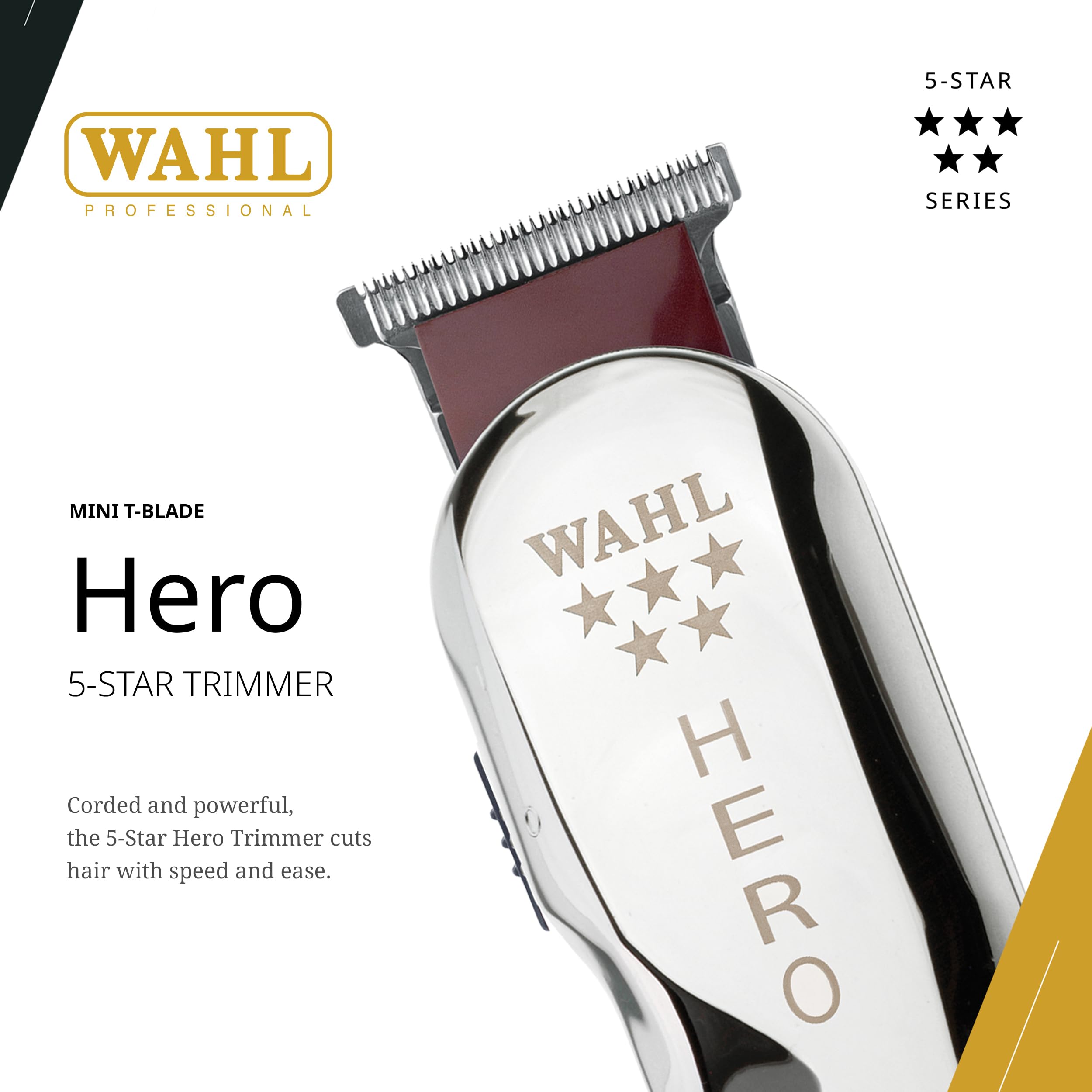 Wahl Professional Tondeuse de precision – lame T ajuste pour finitions nettes.
