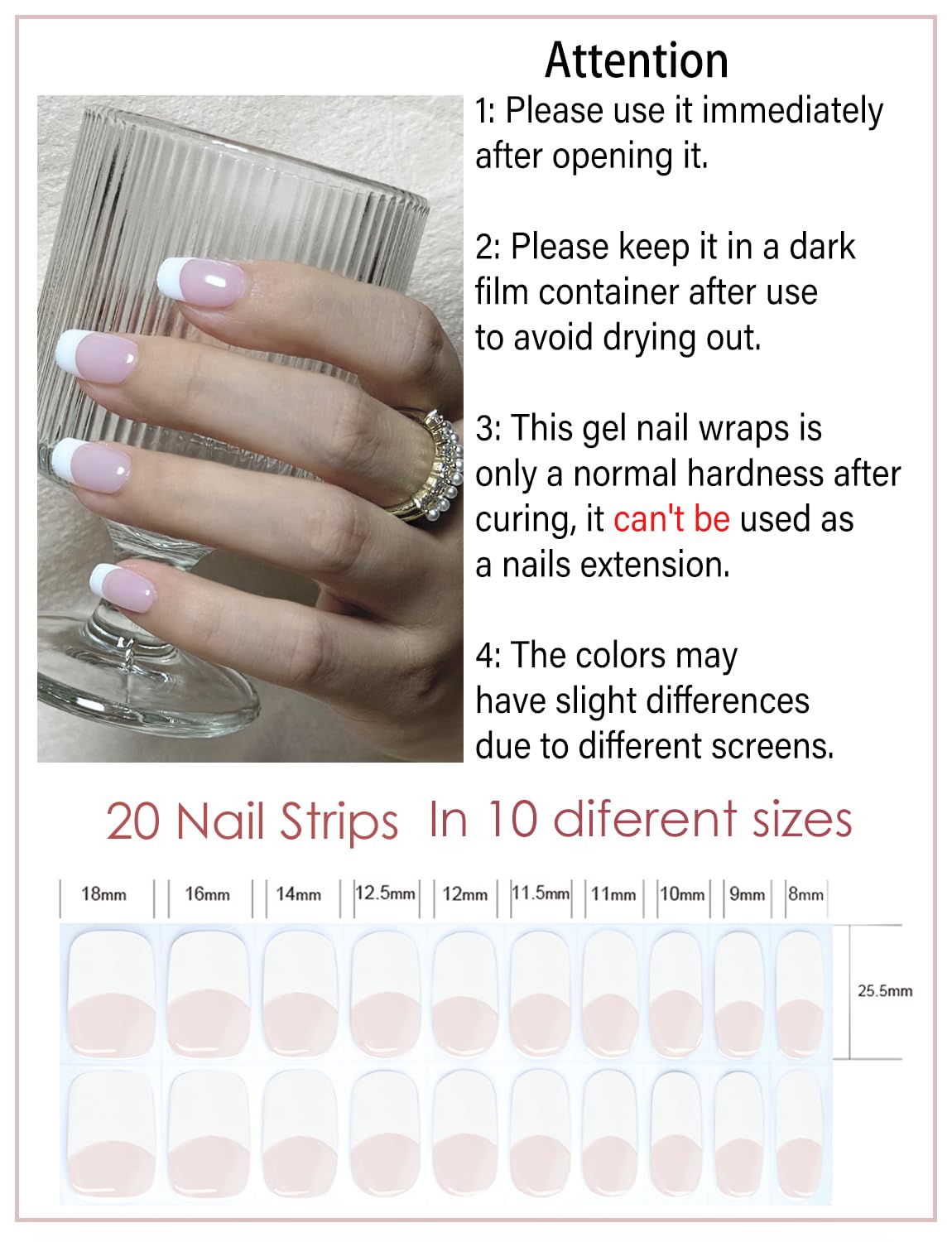 Application rapide des bandes gel Wahrshei sur ongles.