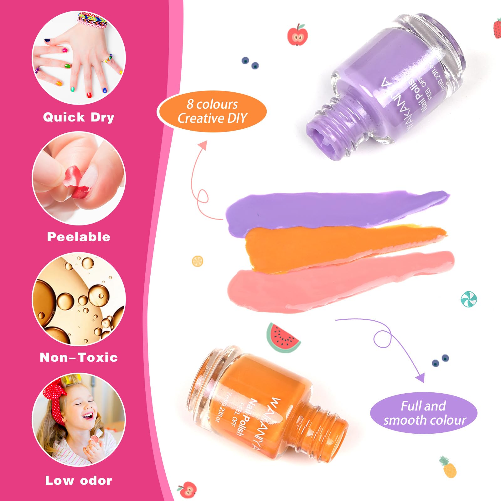 Pinceau précis wakaniya, idéal pour petites mains et précision sur les ongles.
