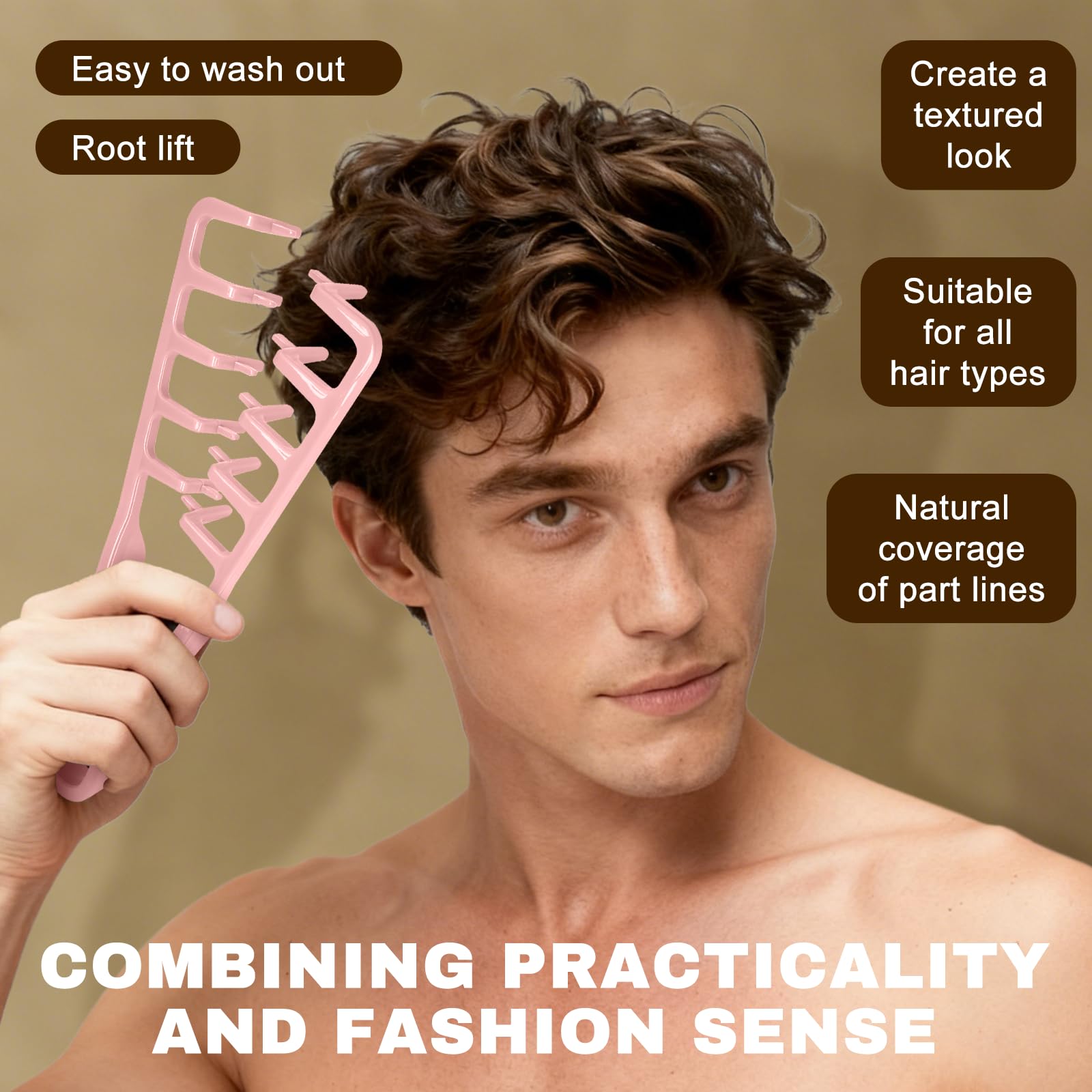 WALEJUC Texture Comb – format voyage pratique pour chez soi et en déplacement.