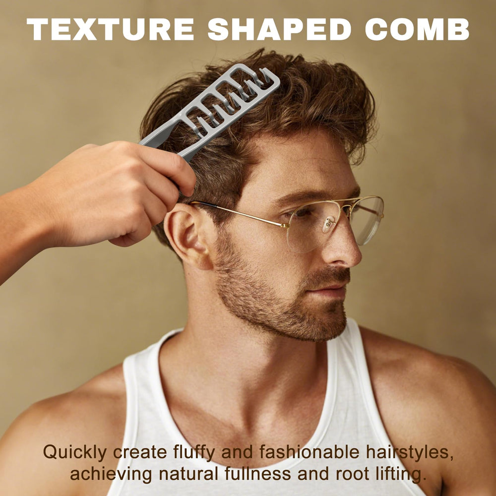 WALEJUC Texture Comb gris-rose – démêlage en douceur sans tiraillement.