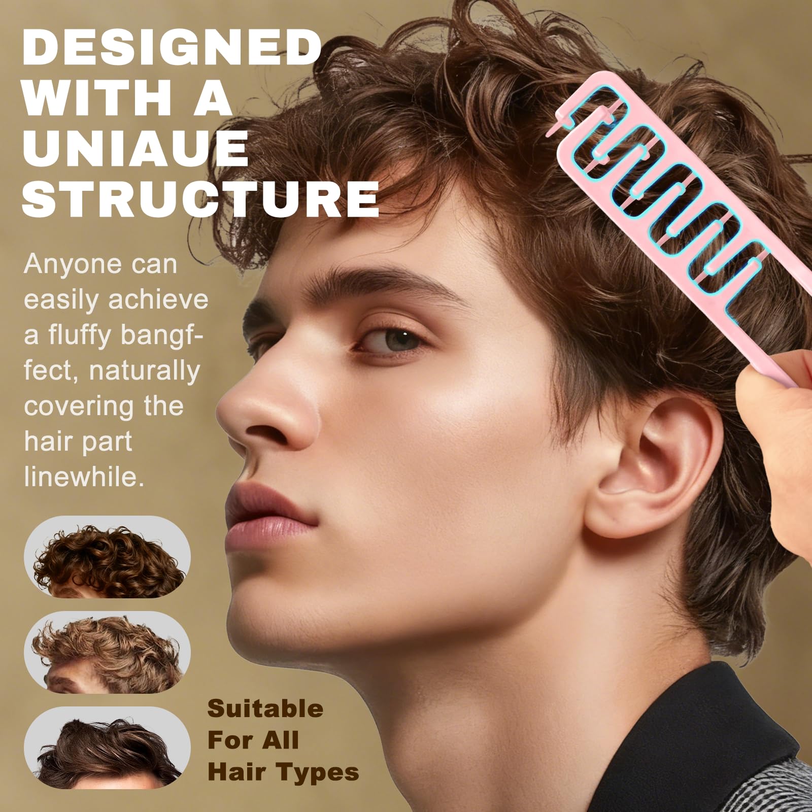 WALEJUC Texture Comb – poignée ergonomique pour un coiffage fluide.