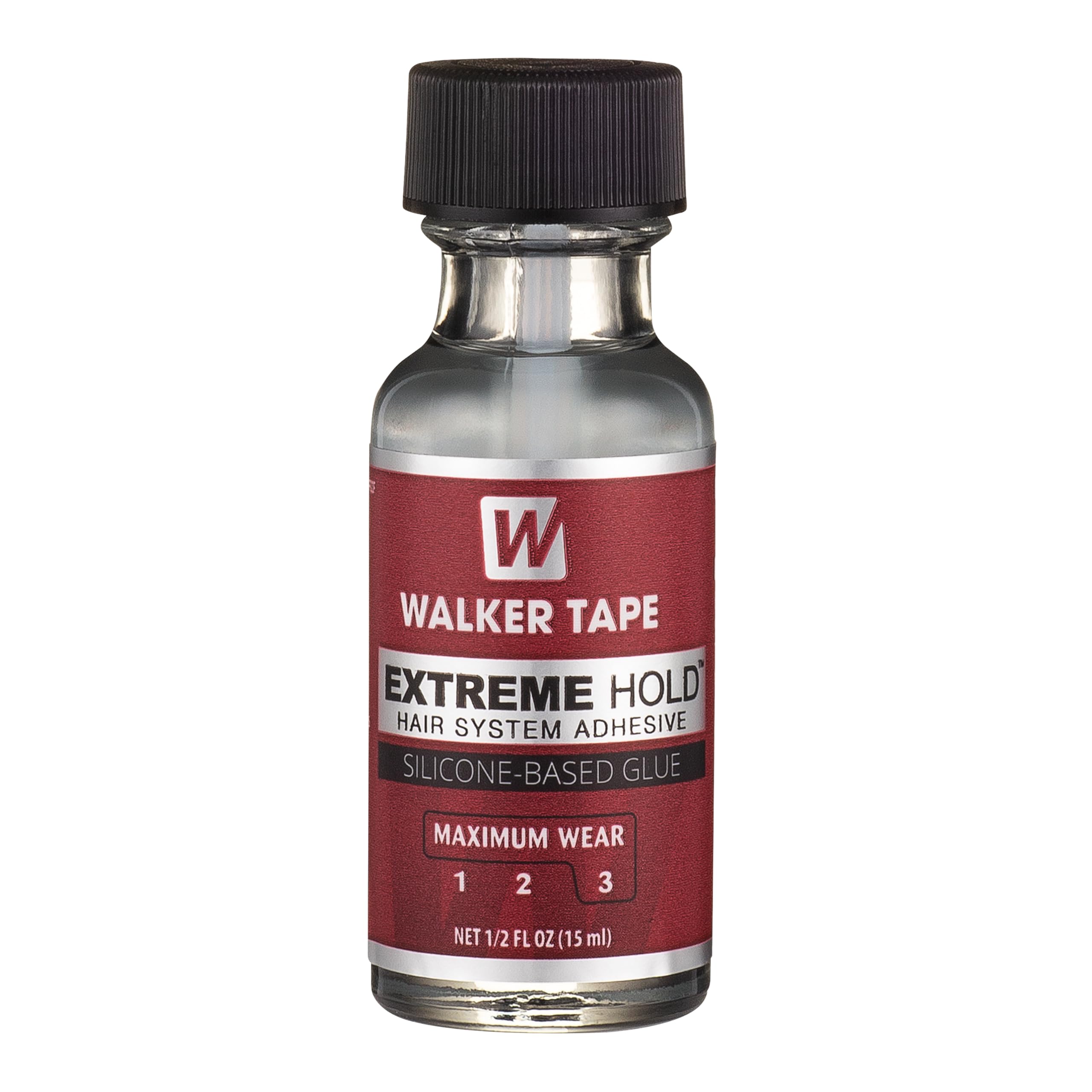 Walker Tape Extreme Hold avec brosse applicateur pour une pose précise le long de la ligne capillaire.