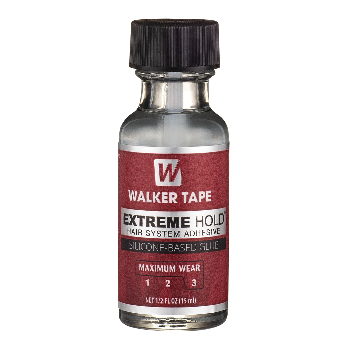 Walker Tape Extreme Hold avec brosse applicateur pour une pose précise le long de la ligne capillaire.