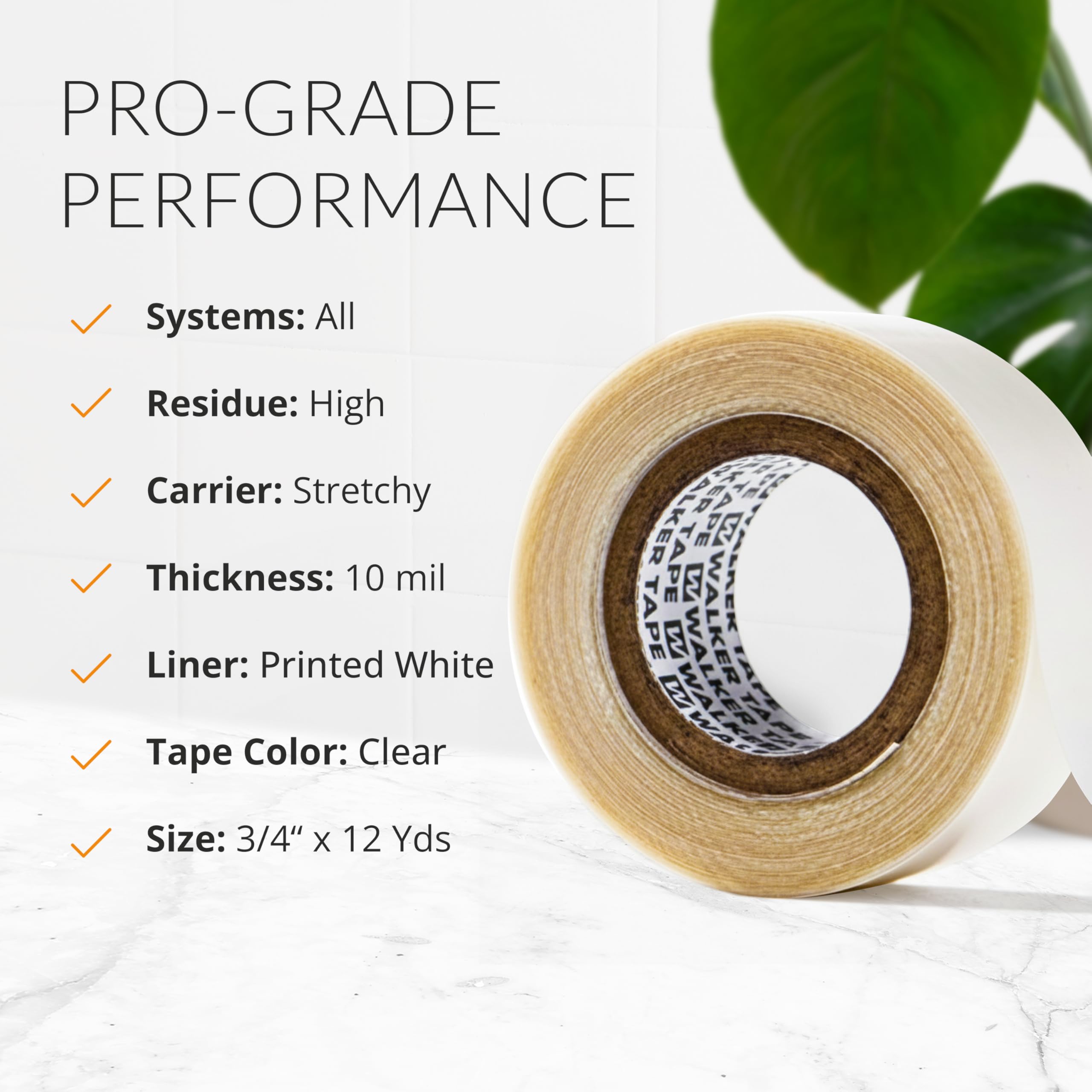 Walker Tape hypoallergénique, tenue durable sur peau sensible.