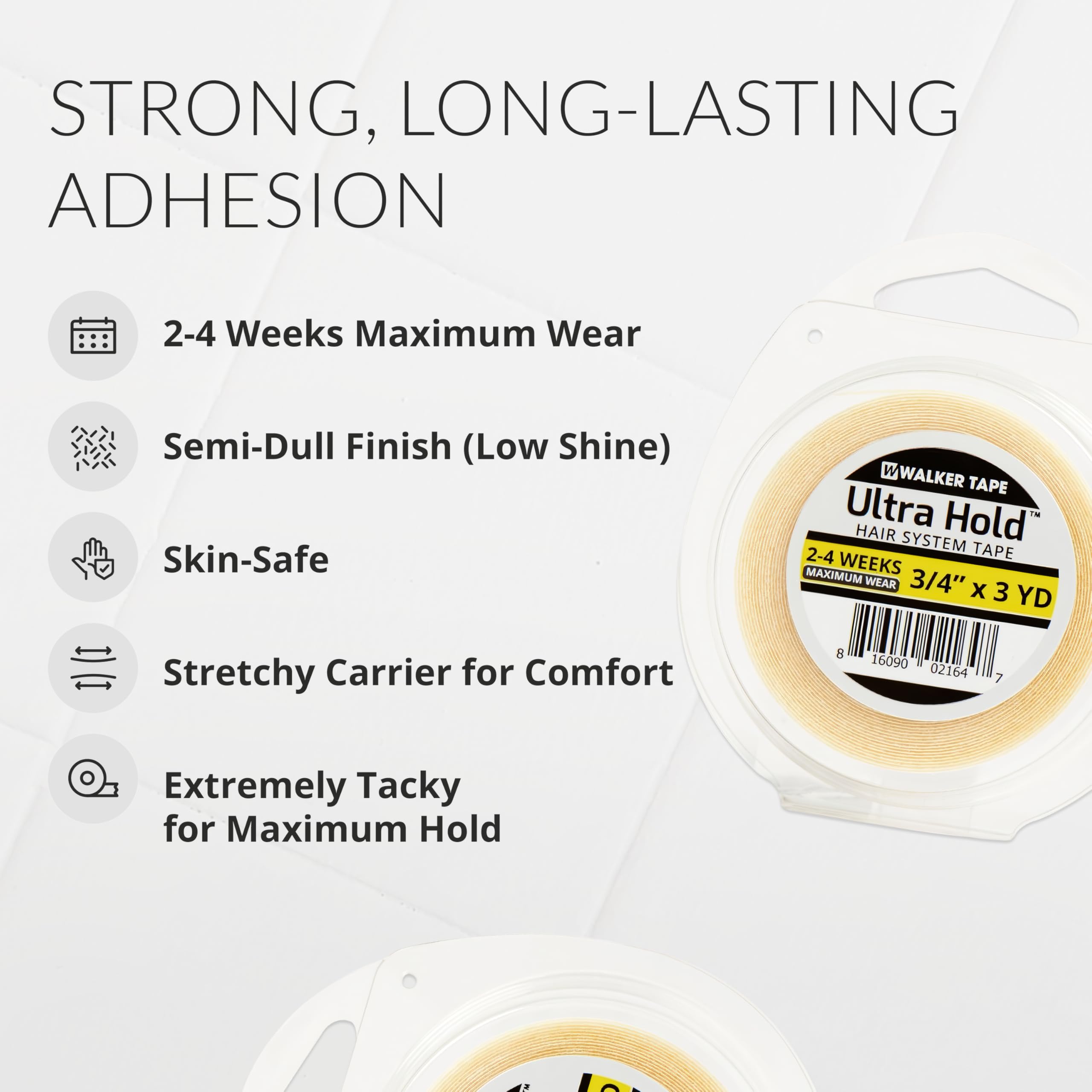 Walker Tape Ultra Hold pour extensions capillaires, fixation longue durée et naturelle.
