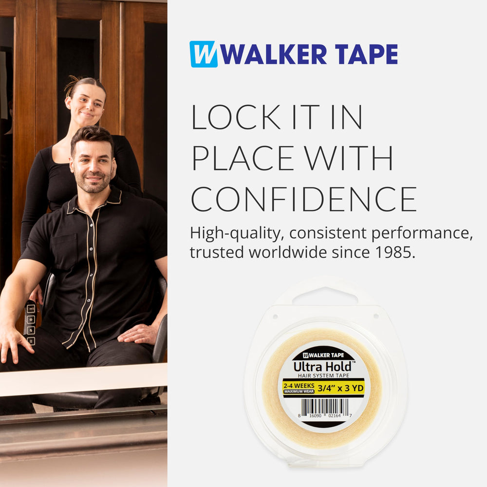 Walker Tape Ultra Hold fini clair, résultat discret et naturel.