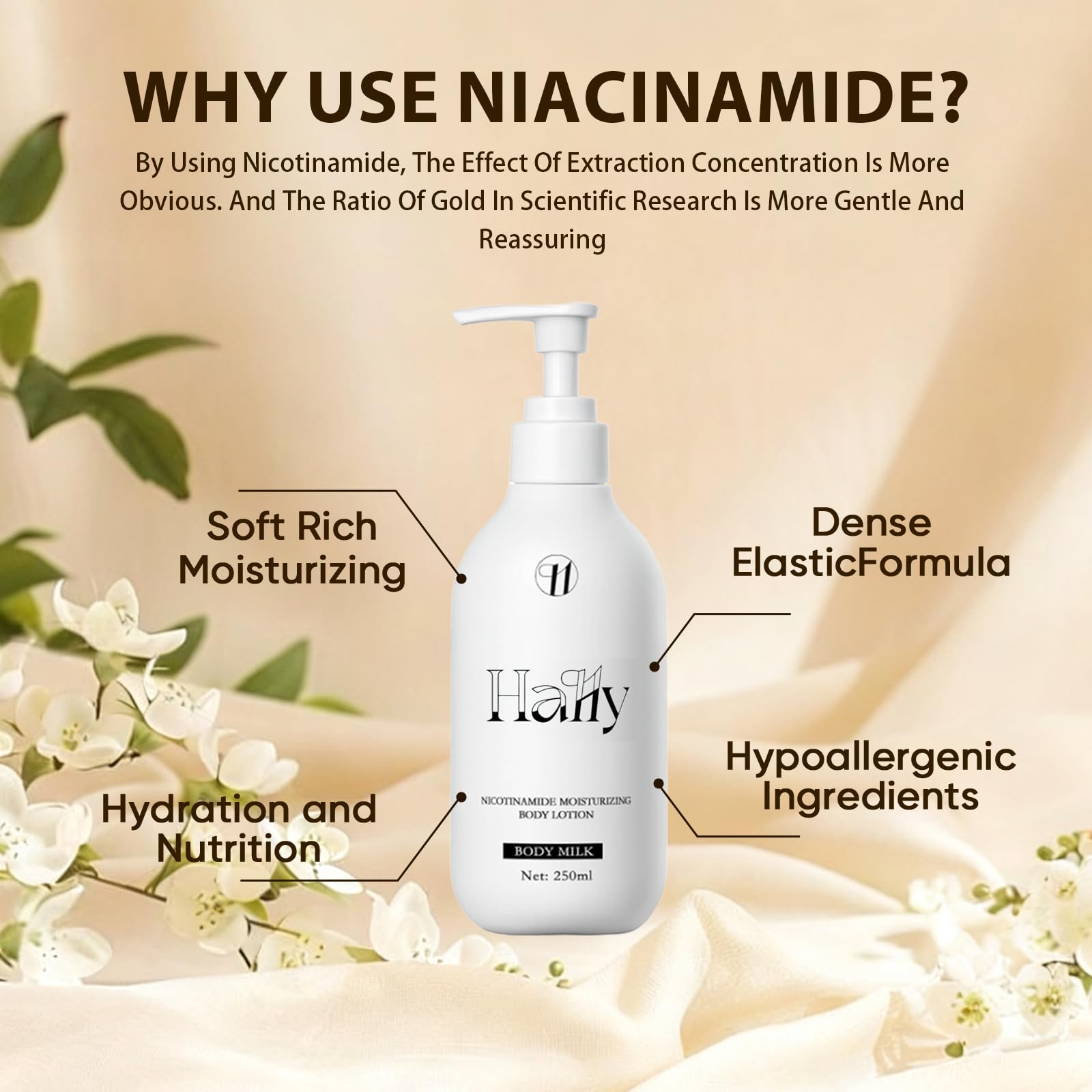 Peau lumineuse après utilisation de la lotion Wanciment Niacinamide.