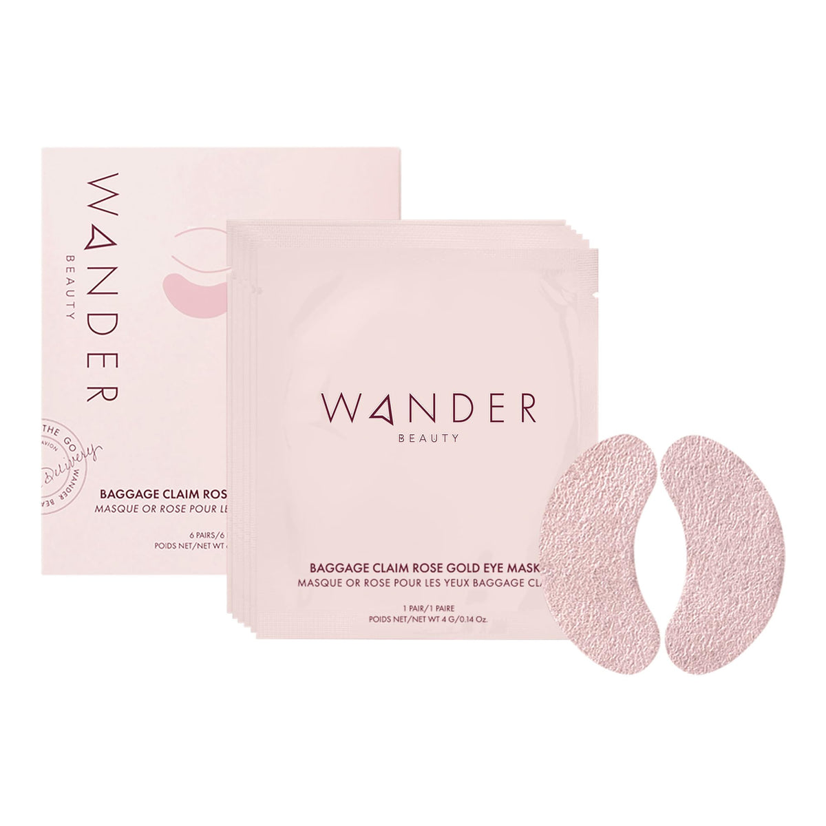 Patchs Yeux Wander Beauty Baggage Claim – boîte 6 paires, hydratants et éclaircissants.