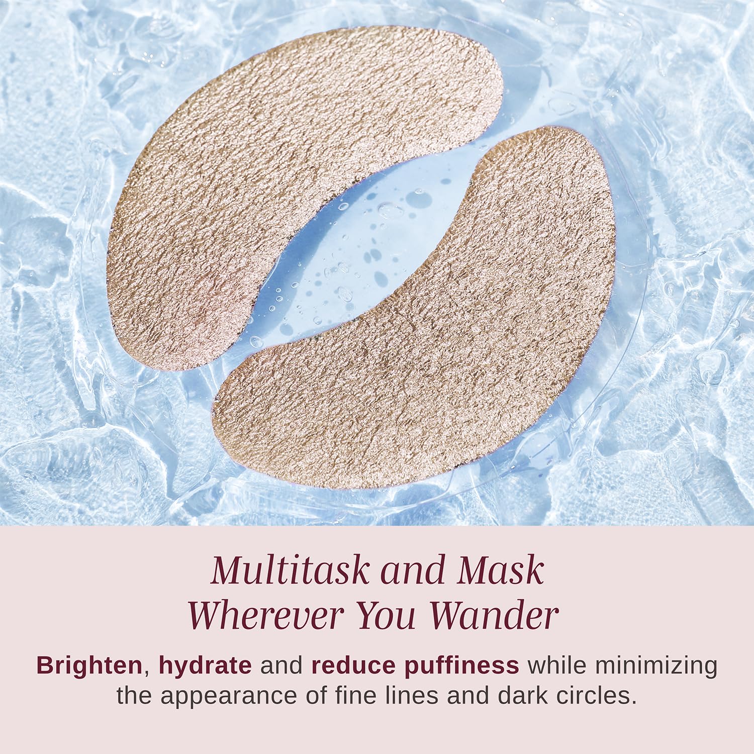 Texture hydrogel confortable autour des yeux avec Wander Beauty Baggage Claim.