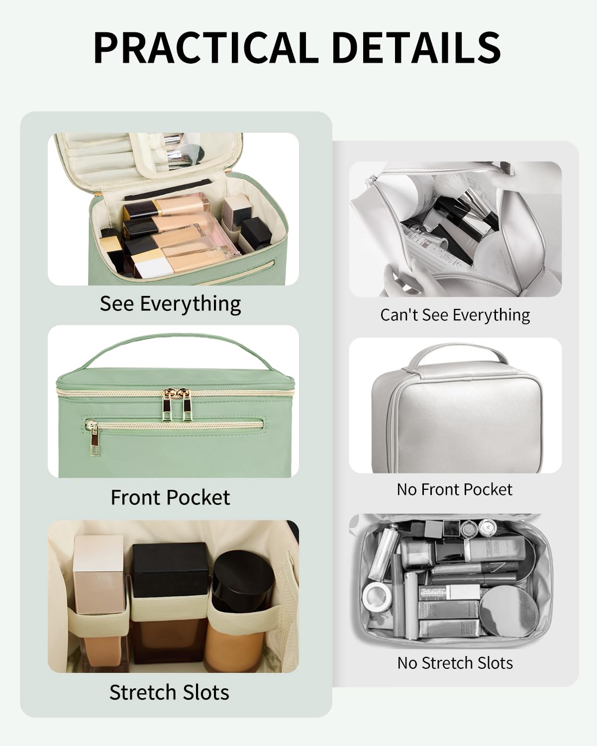 Trousse Wandering Nature intérieur spacieux avec cordons élastiques pour organisation