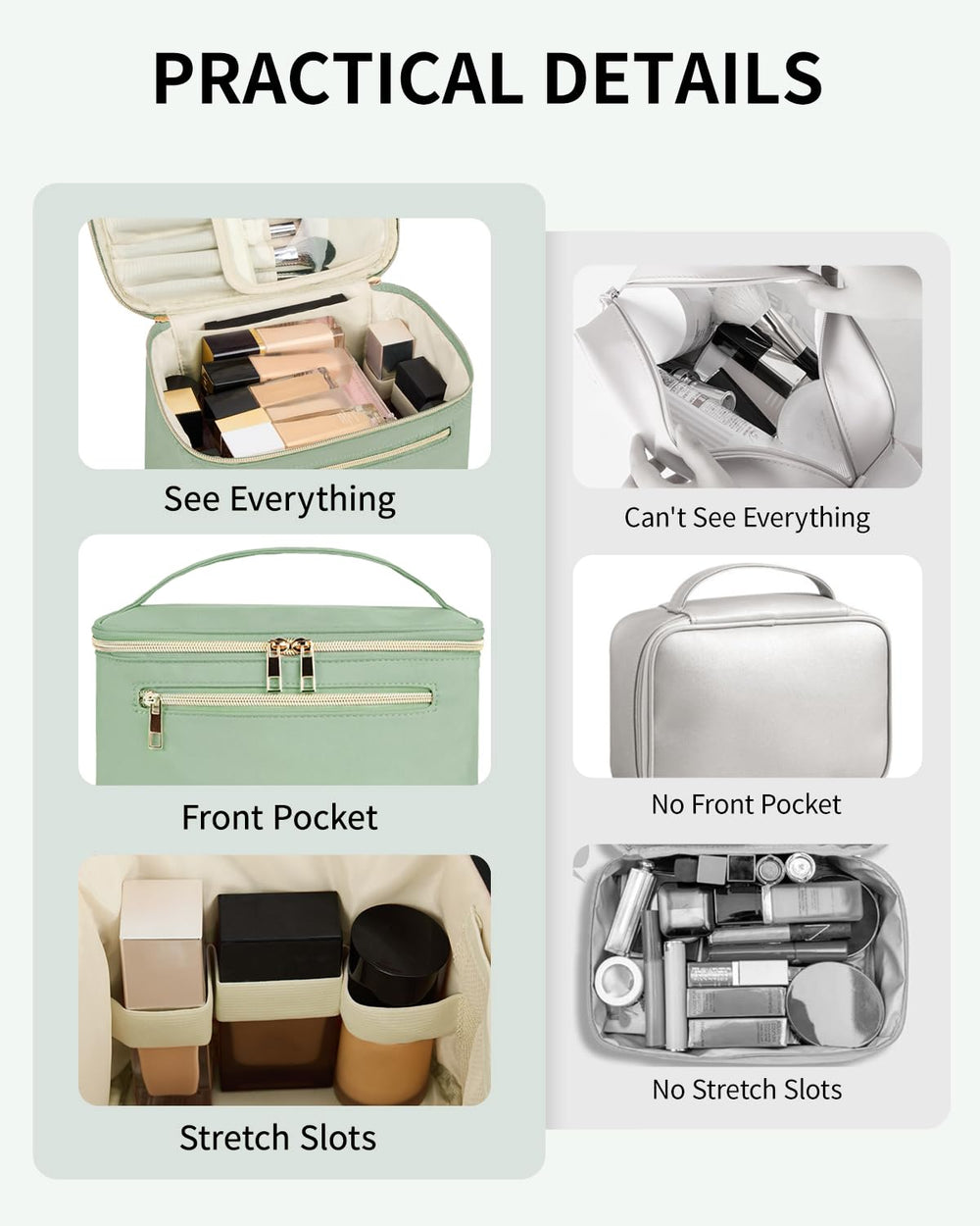 Trousse Wandering Nature intérieur spacieux avec cordons élastiques pour organisation