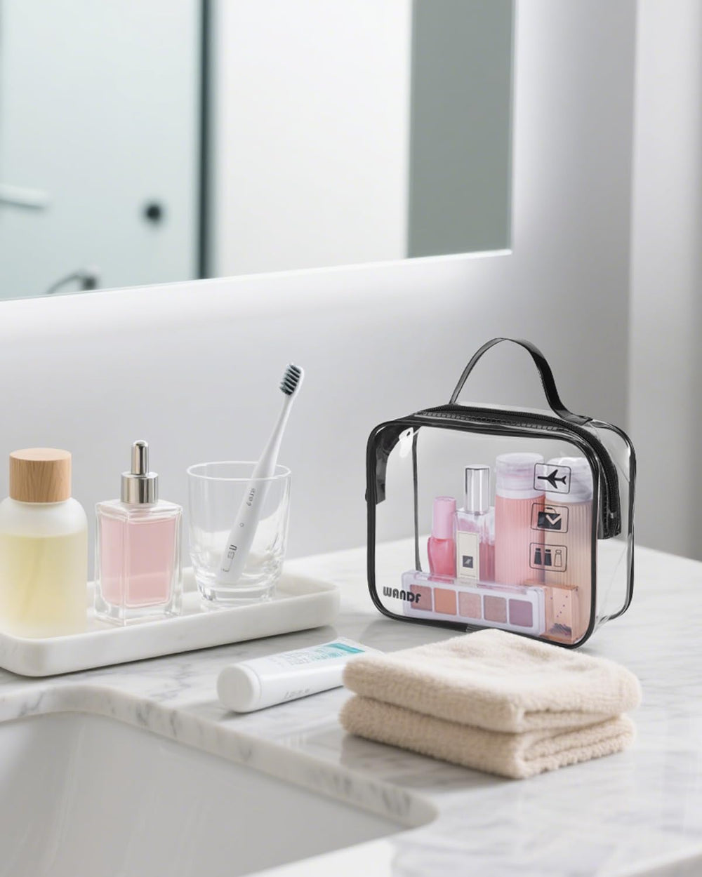 WANDF sac toilette anti-fuite PVC, protège vos vêtements en voyage.