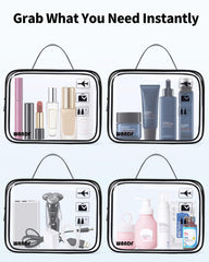 WANDF sac d'articles de toilette avec poignée noire, transport pratique lors des déplacements.