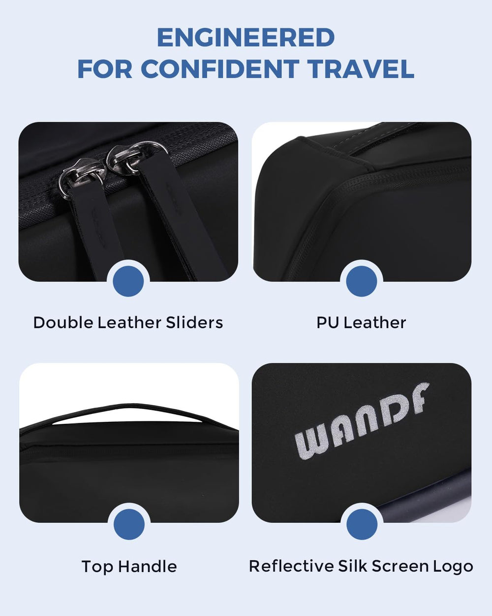 WANDF sac de toilette homme design noir élégant et pratique.