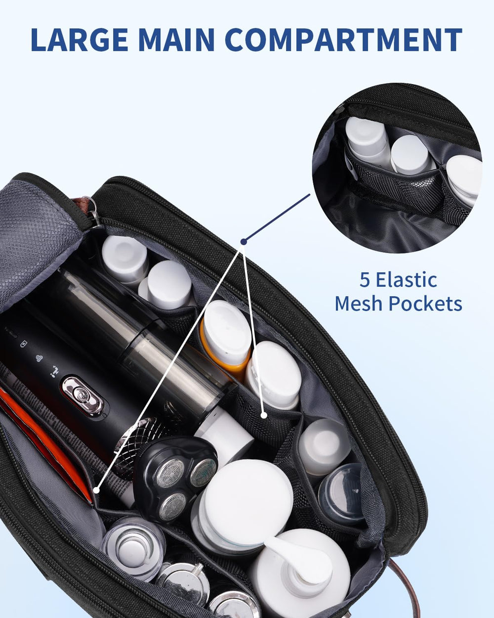 WANDF trousse fermetures glissières doubles, accès rapide sans effort