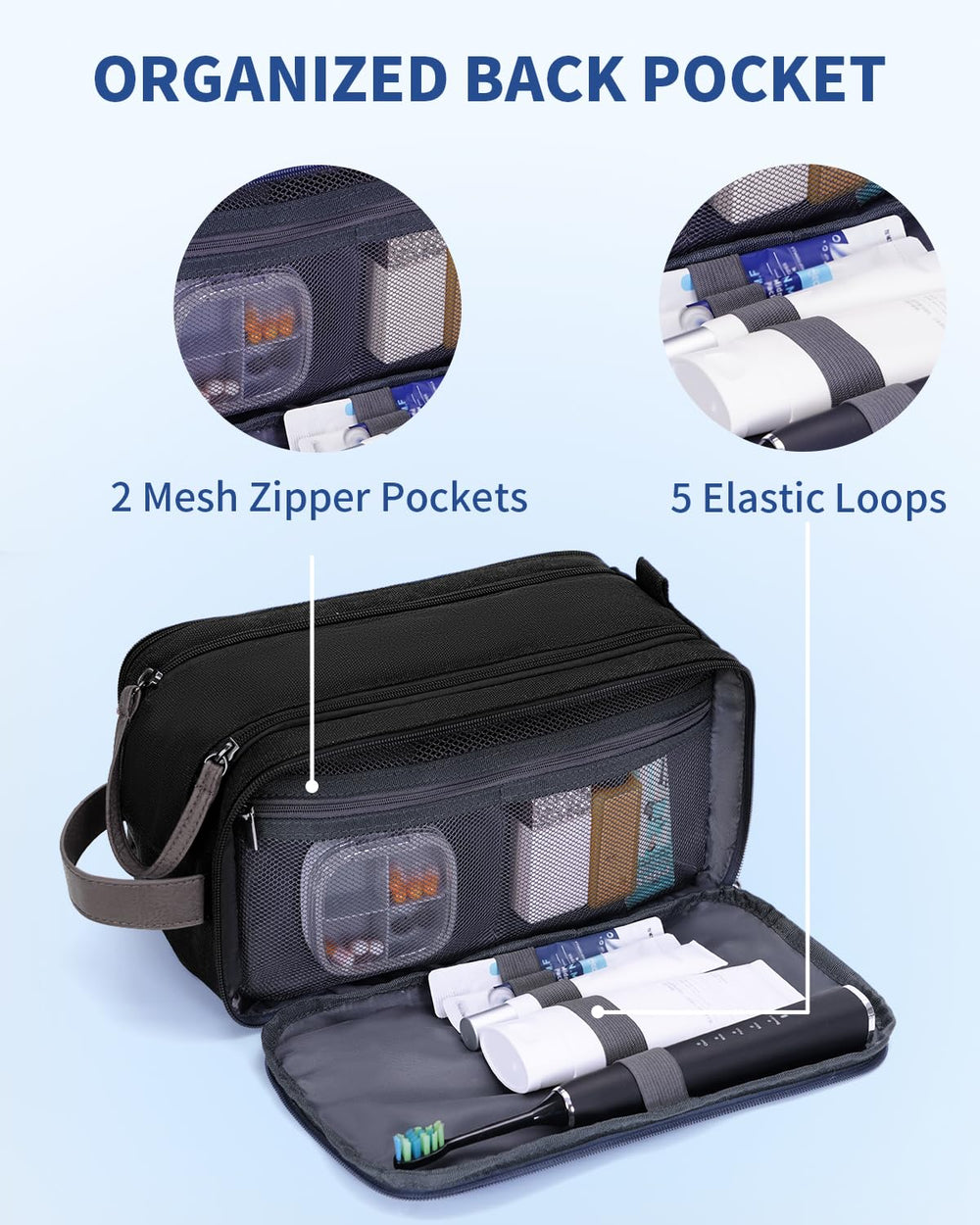 WANDF trousse poignée en cuir robuste, transport facile