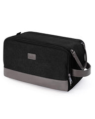 WANDF trousse de toilette en cuir et canvas, imperméable, look élégant pour voyage