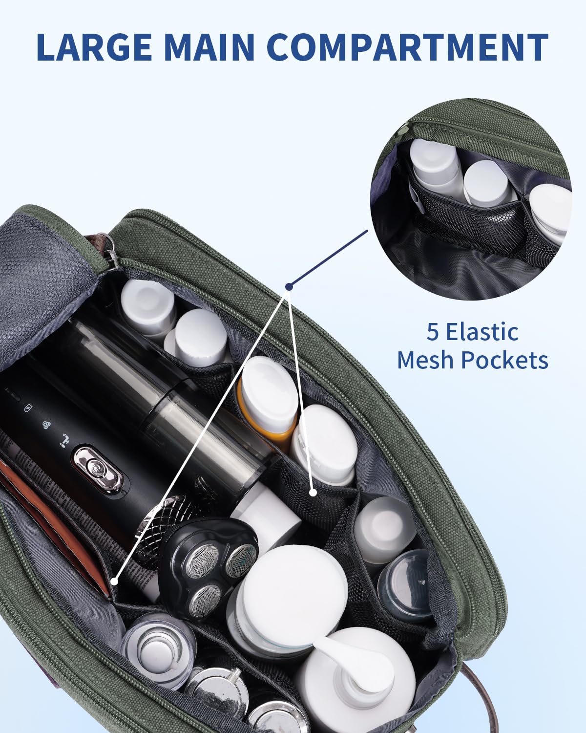 WANDF trousse toilette moyenne organisation optimale avec poches internes