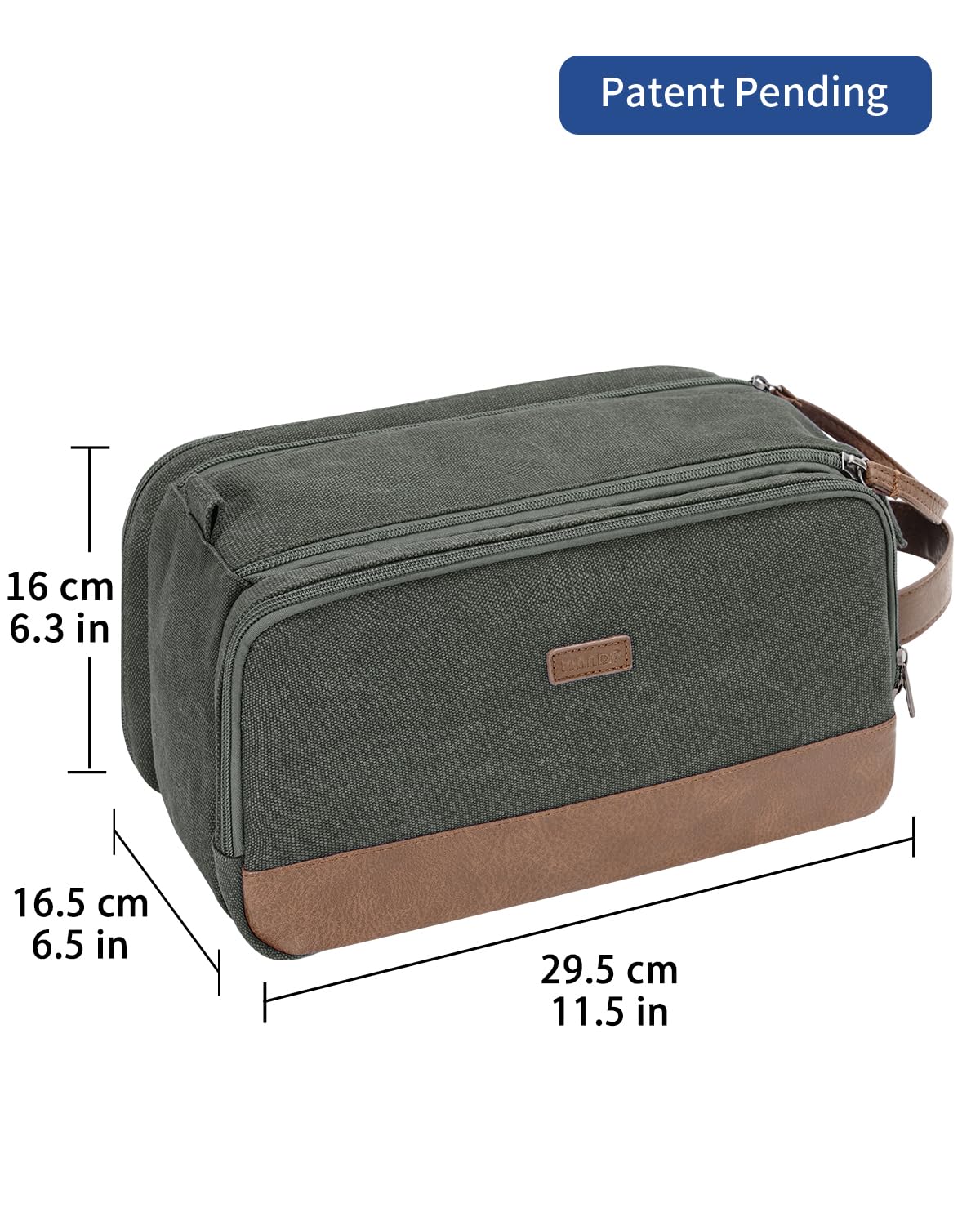 WANDF trousse toilette avec poignée cuir ideale pour voyage