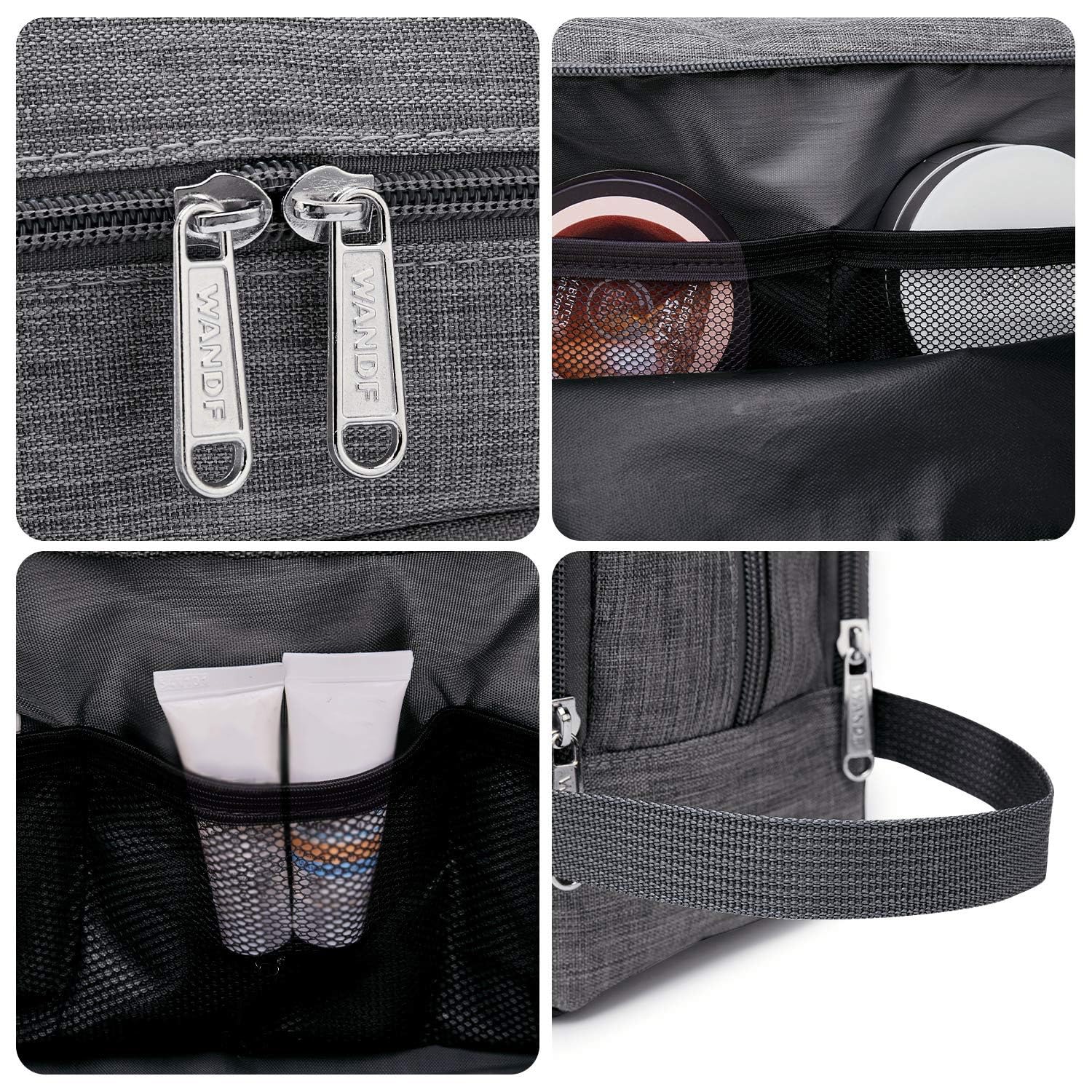 WANDF Trousse de toilette poignée latérale facilite le transport.