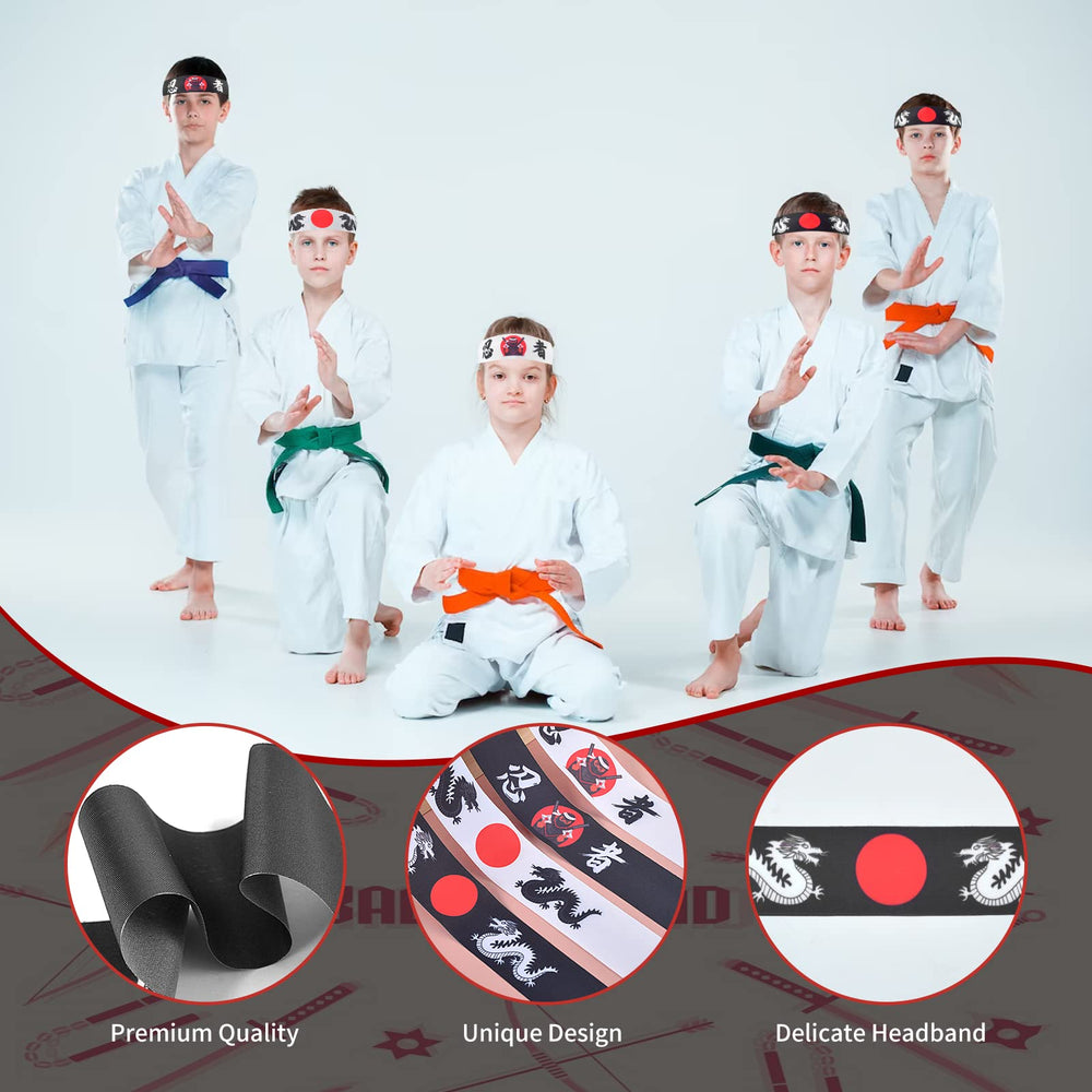 Bandana ninja blanc WANGDEFA, idéal comme accessoire de costume.